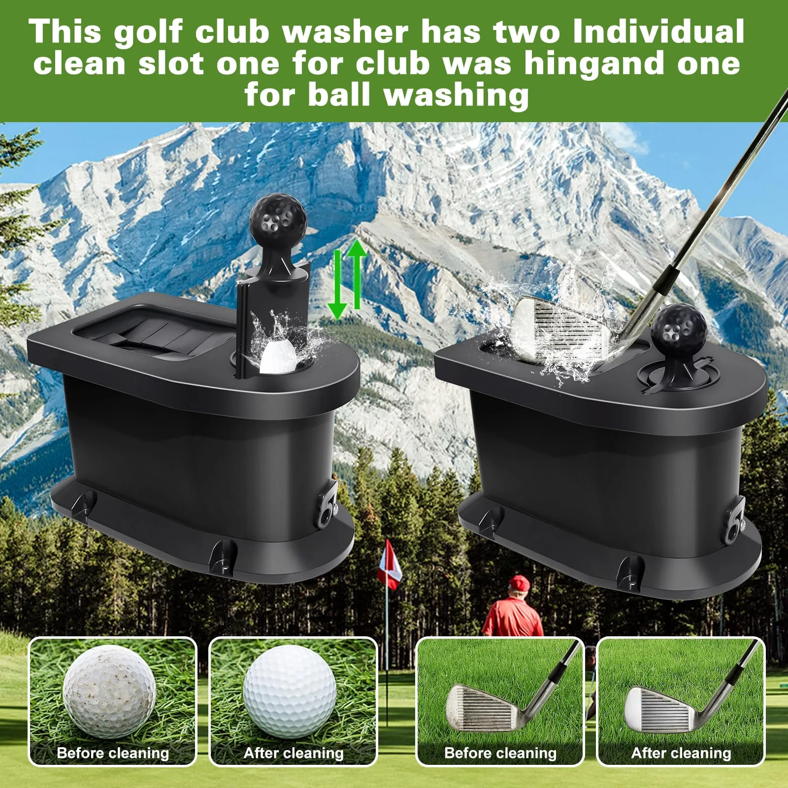 Orle Oko Golf Cart Ball Washer and Club Cleaner Kit image 4