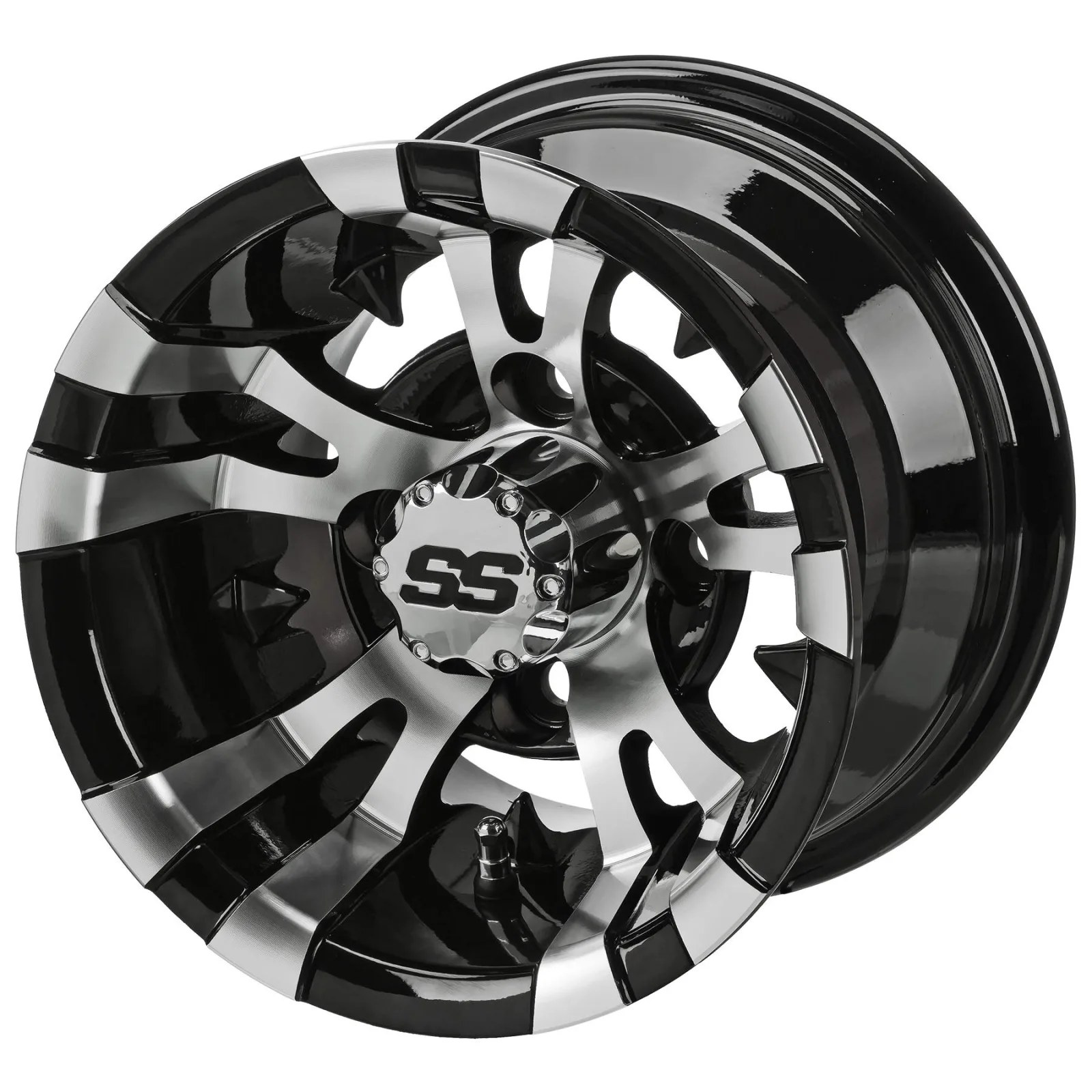 RM Cart Warlock 10-Inch Black Machined Golf Cart Wheels