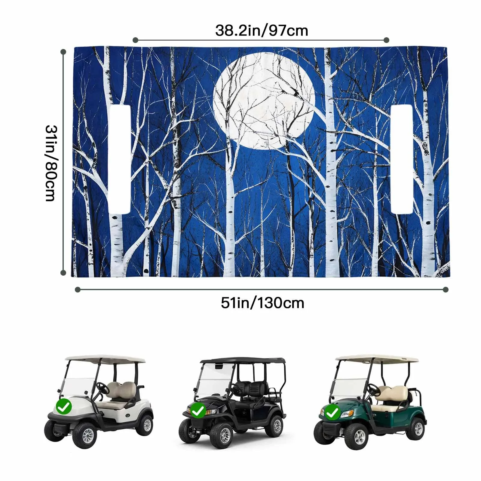 Trosturdspn Golf Cart Seat Cover, 51 x 31 in image 2