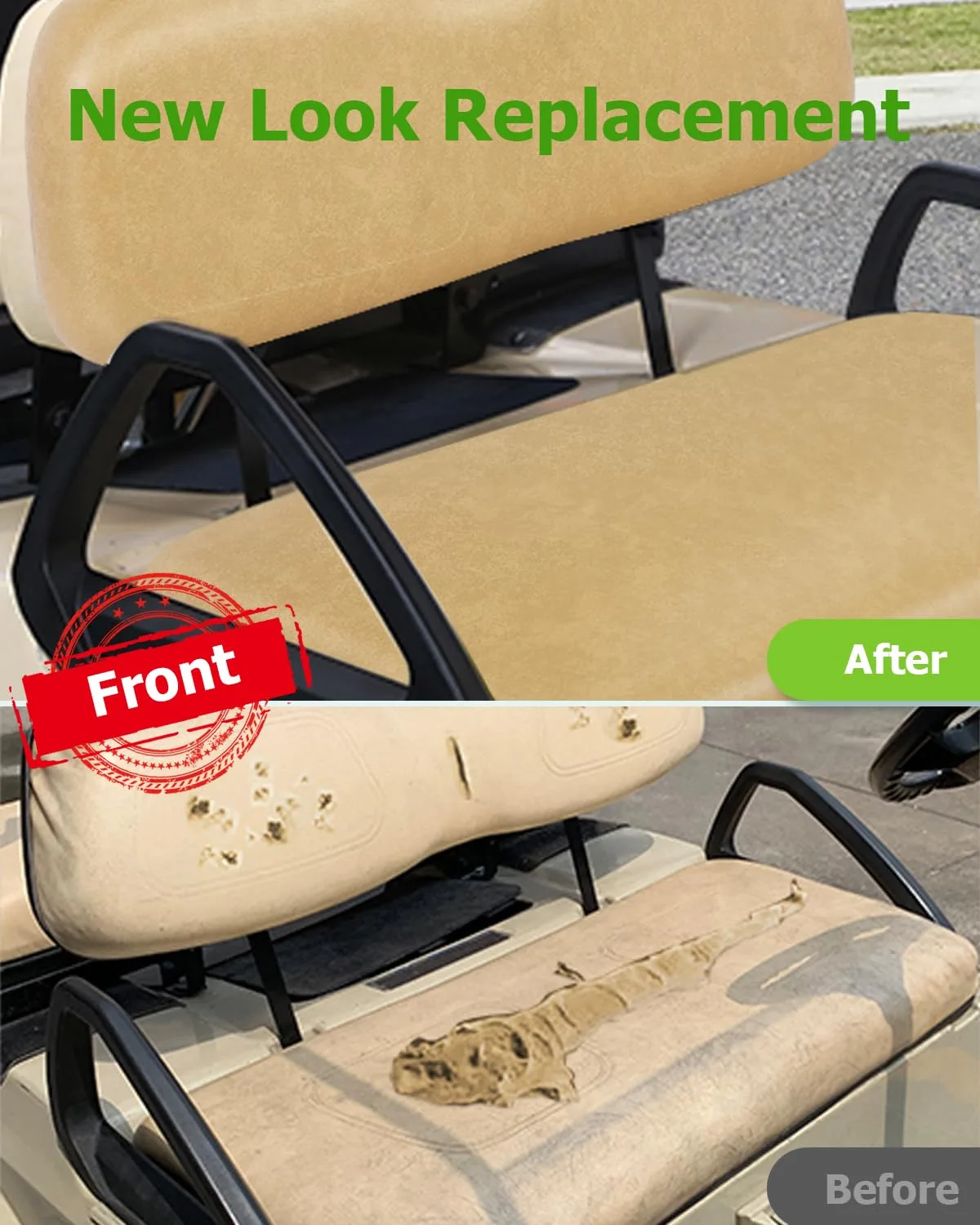 SCITOO Tan Front Seat Cushions for E-Z-GO RXV image 4