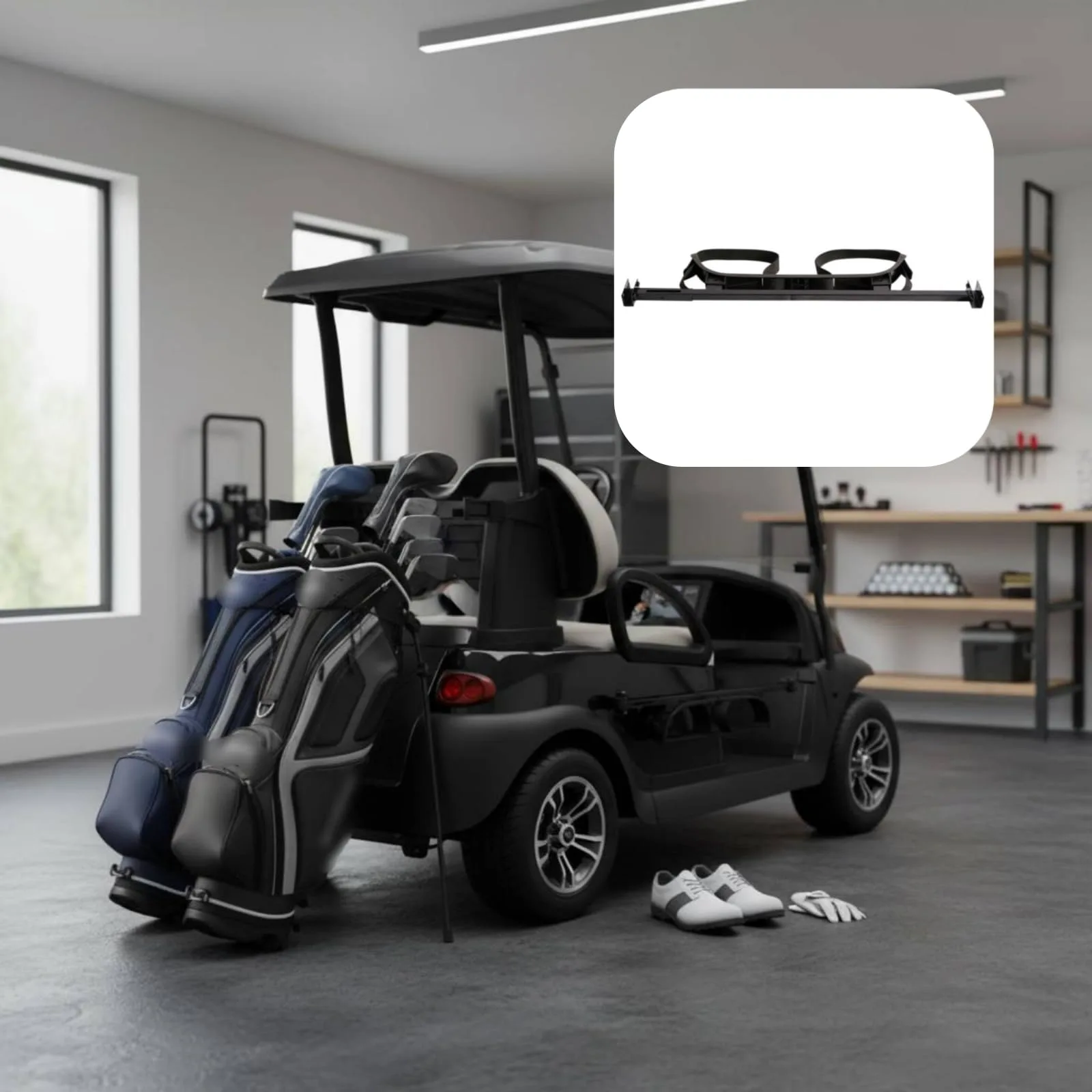 IEUDNS Rear Golf Bag Carrier Rack with Adjustable Straps image 2