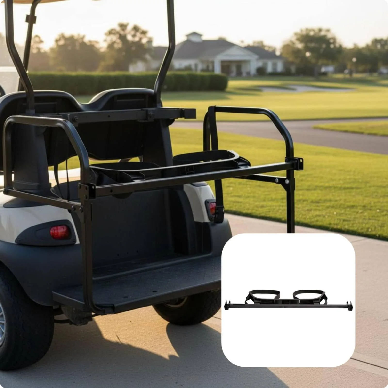 IEUDNS Rear Golf Bag Carrier Rack with Adjustable Straps image 3