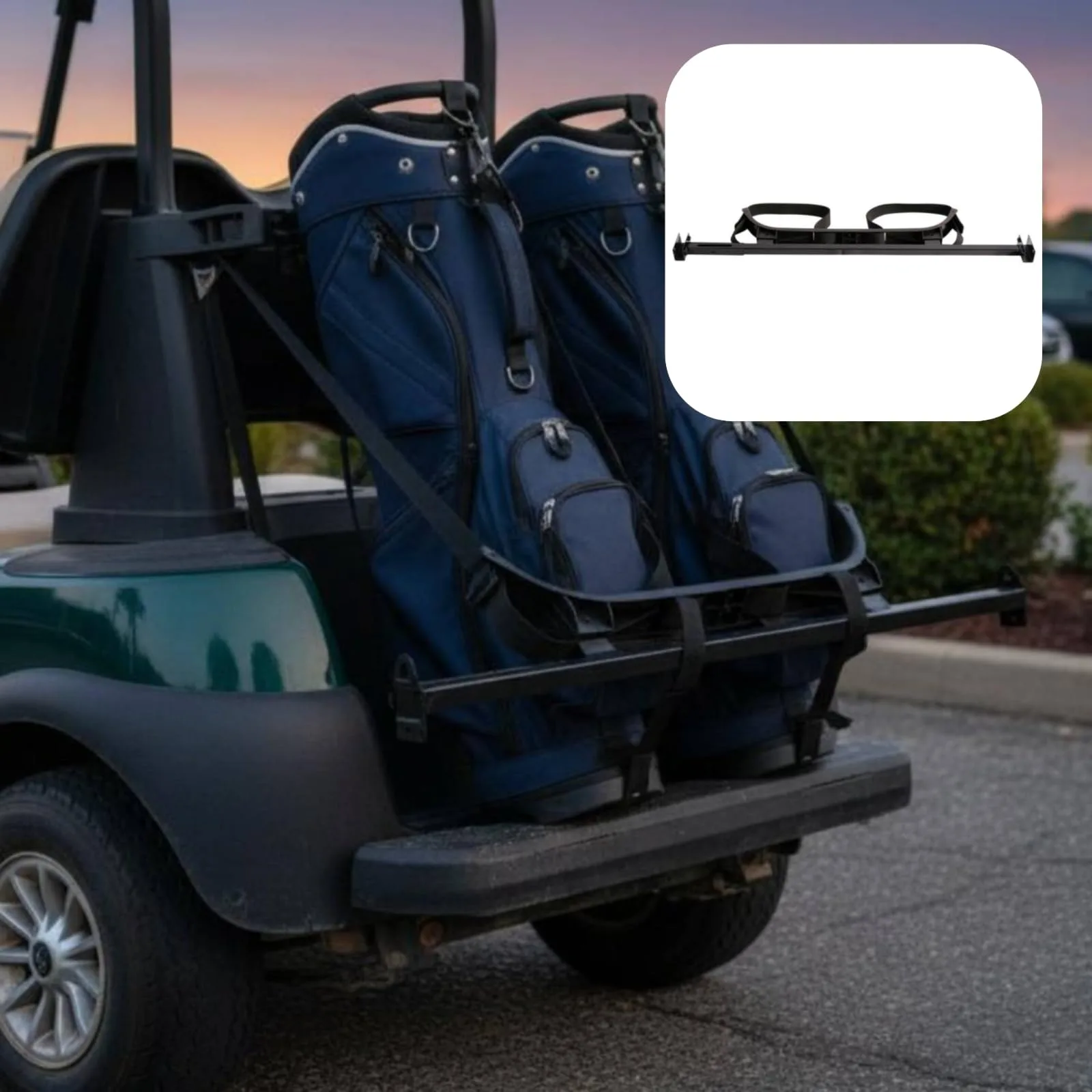 IEUDNS Rear Golf Bag Carrier Rack with Adjustable Straps image 4