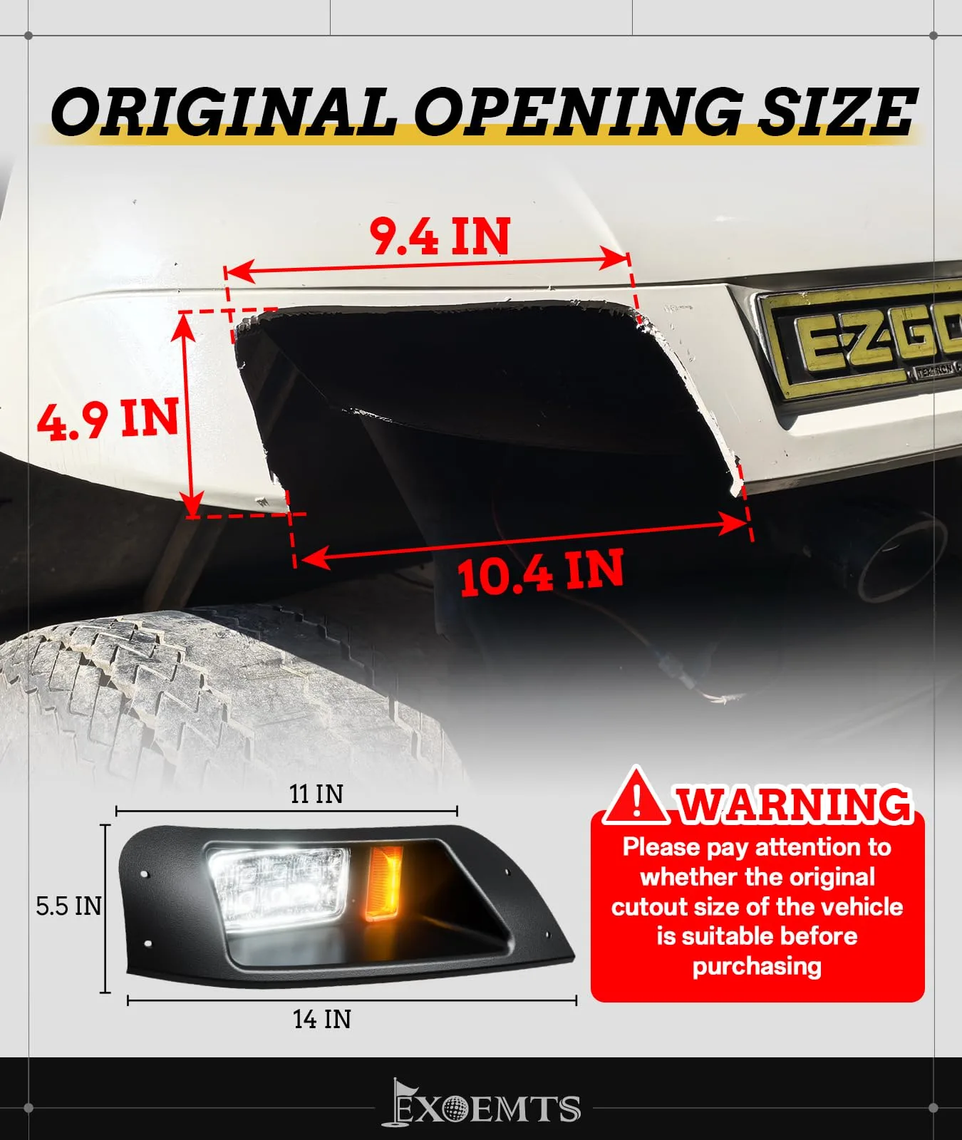 EXOEMTS 12V LED Headlight Kit for E-Z-GO TXT 1996-2013 image 3
