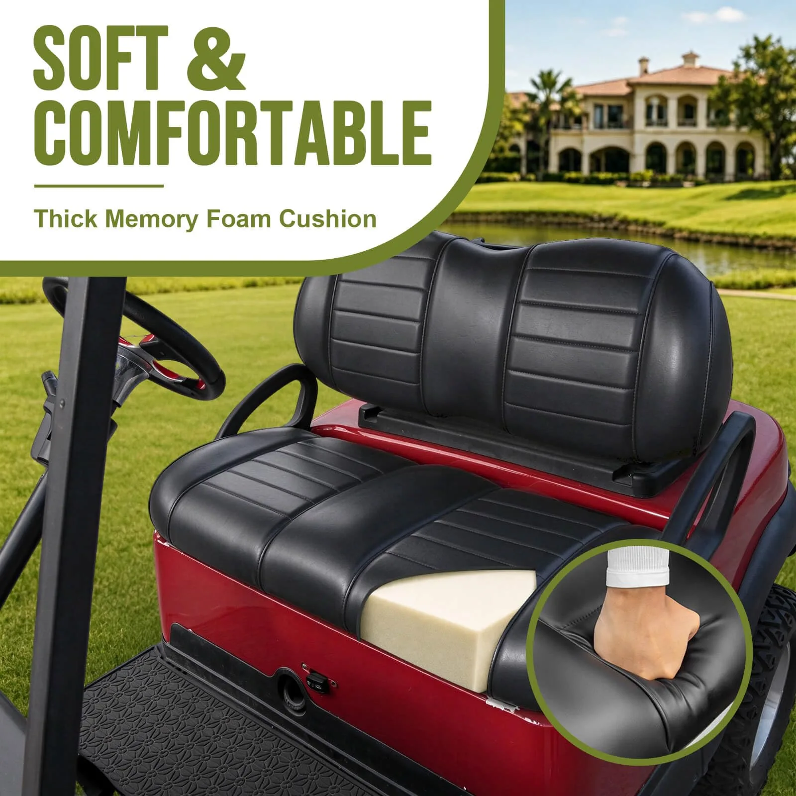 NOKINS Front Seat Cushion Kit for Club Car Precedent 2012+/Tempo/Onward - WGN30015-FK-PB image 4