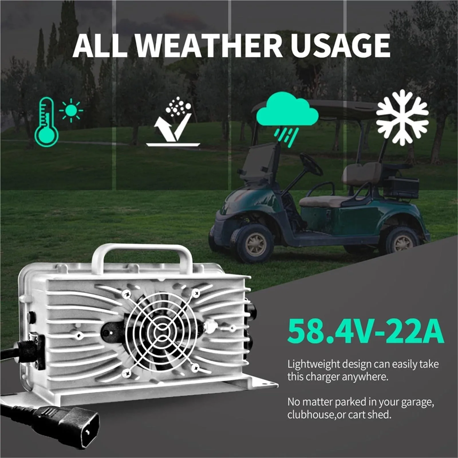 CJDARUJHC 58.4V Lithium Charger for Club Car Golf Carts image 4
