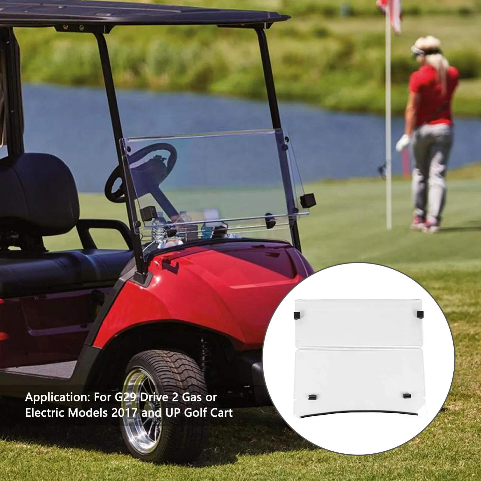 SIXRUN Foldable Acrylic Windshield for Yamaha G29 Drive 2 image 4