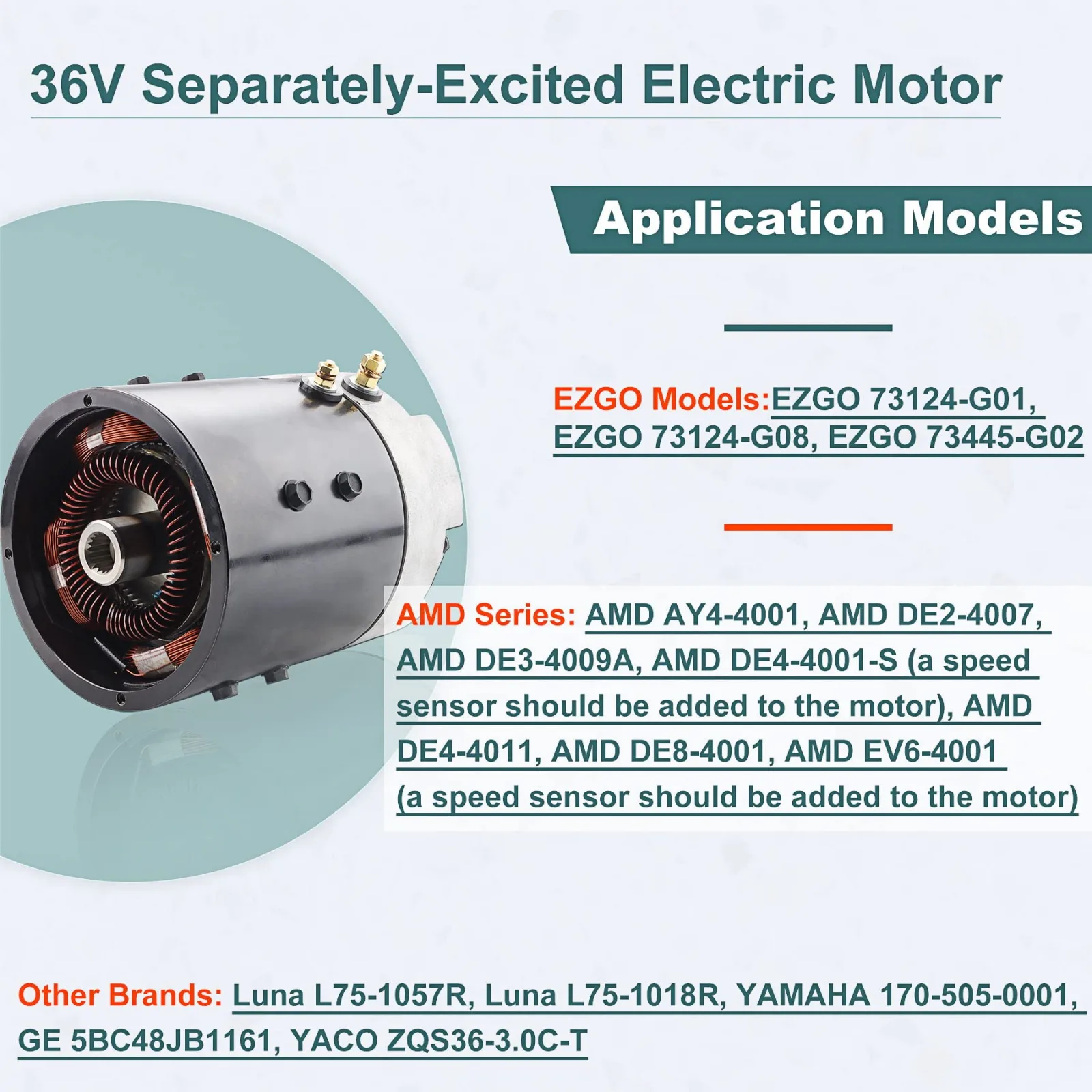 Cotether 73445-G02 36V Motor for E-Z-GO TXT PDS image 3