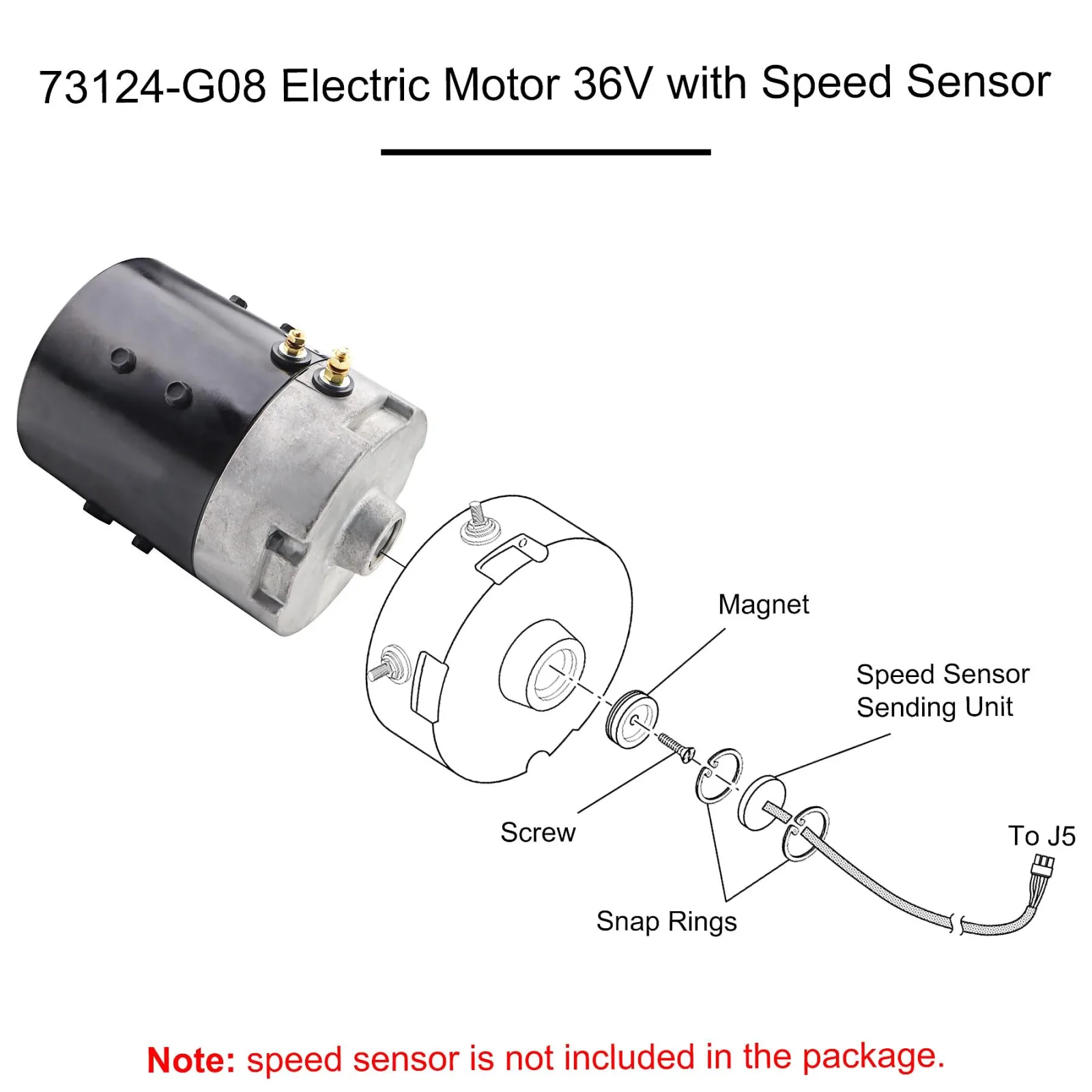 Cotether 73445-G02 36V Motor for E-Z-GO TXT PDS image 4