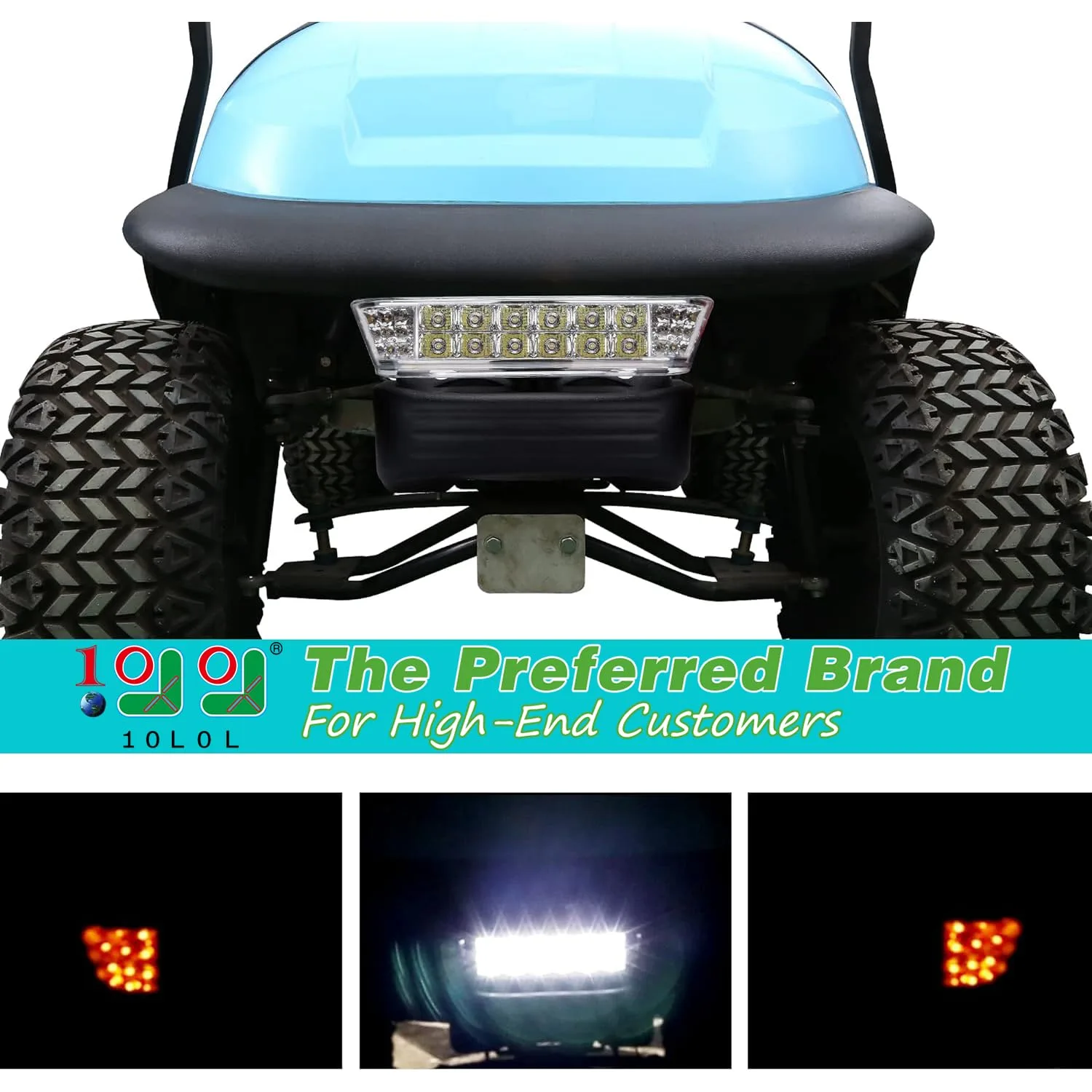 10L0L Club Car Precedent LED Headlight Kit with Bumper image 2