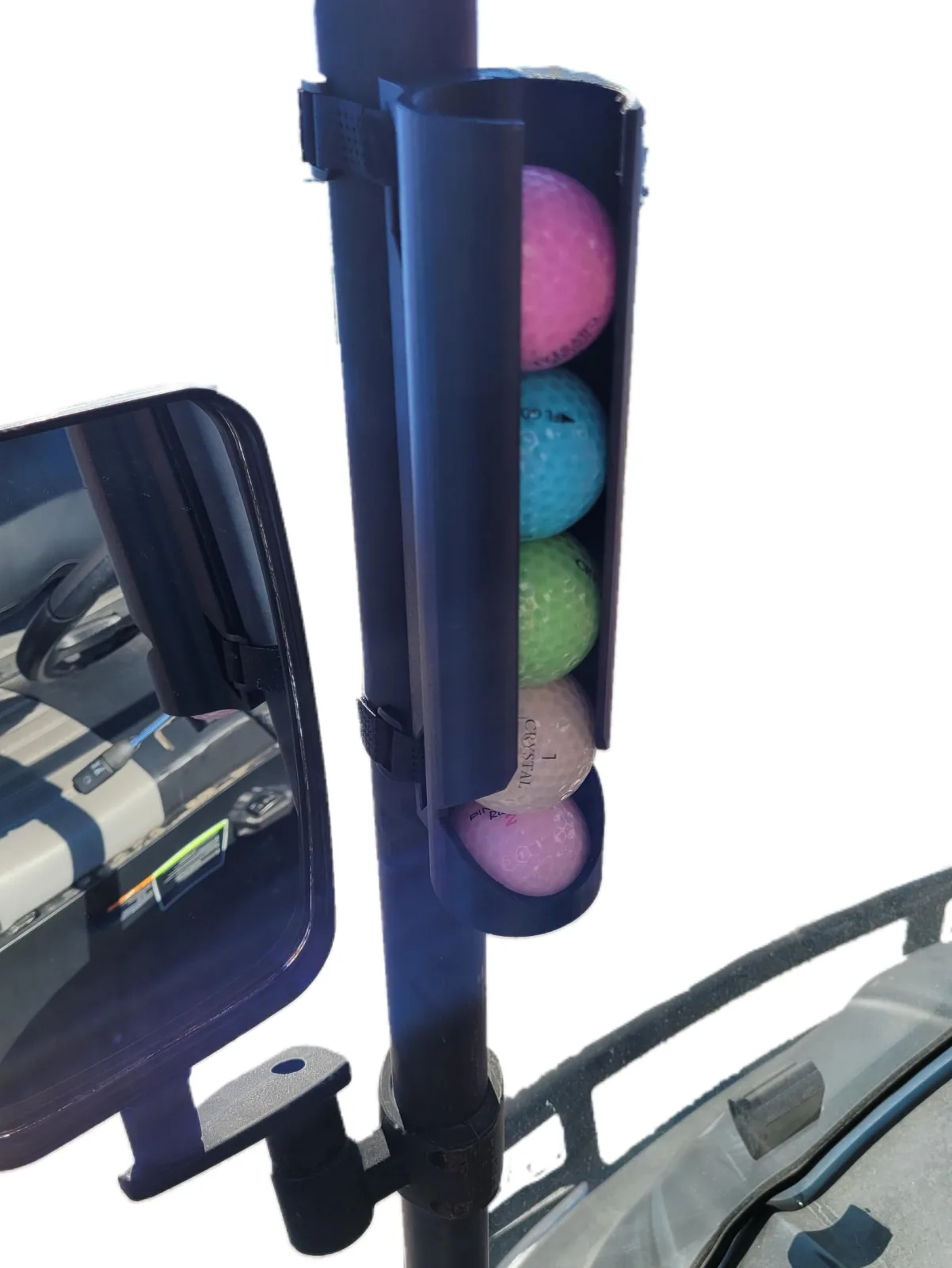 Velcro Golf Ball Holder and Dispenser for Golf Carts
