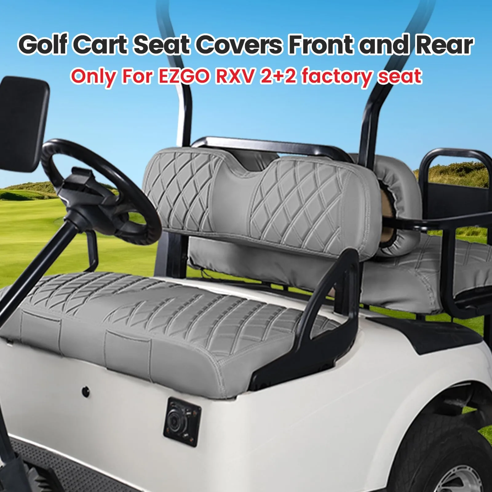 CHENGWEI Seat Covers for E-Z-GO RXV Front & Rear Seats image 2