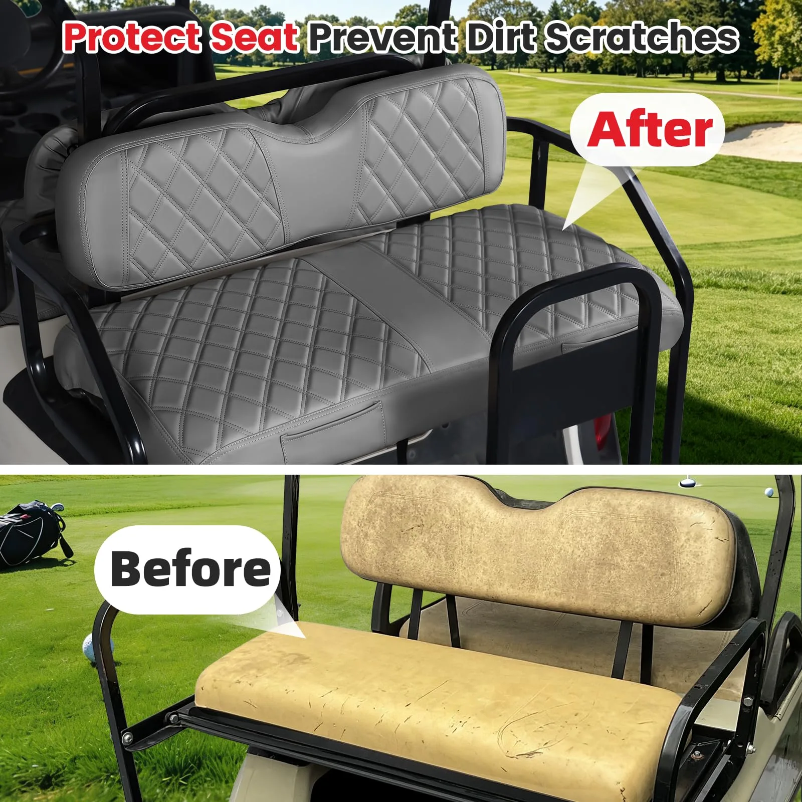 CHENGWEI Seat Covers for E-Z-GO RXV Front & Rear Seats image 4