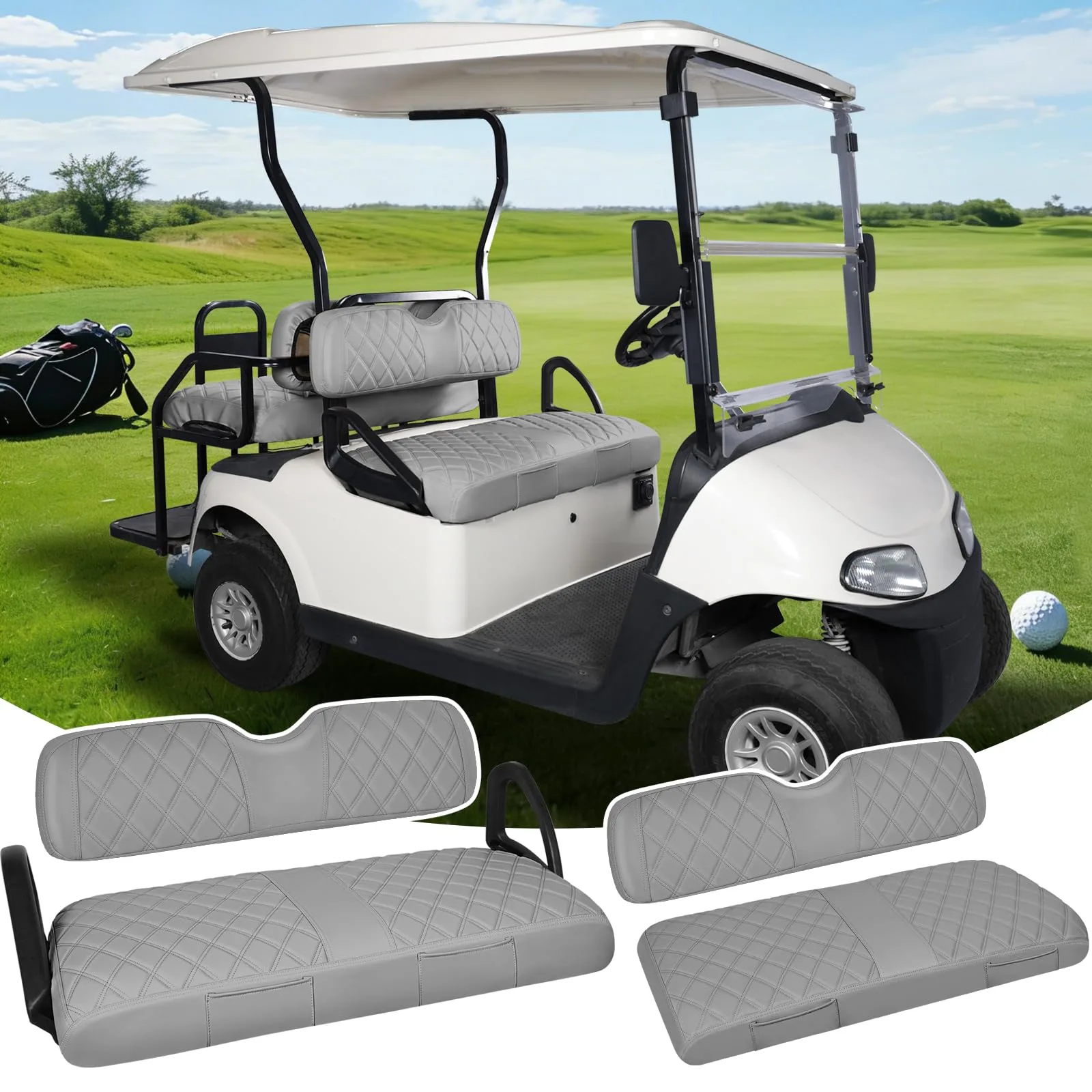 CHENGWEI Seat Covers for E-Z-GO RXV Front & Rear Seats