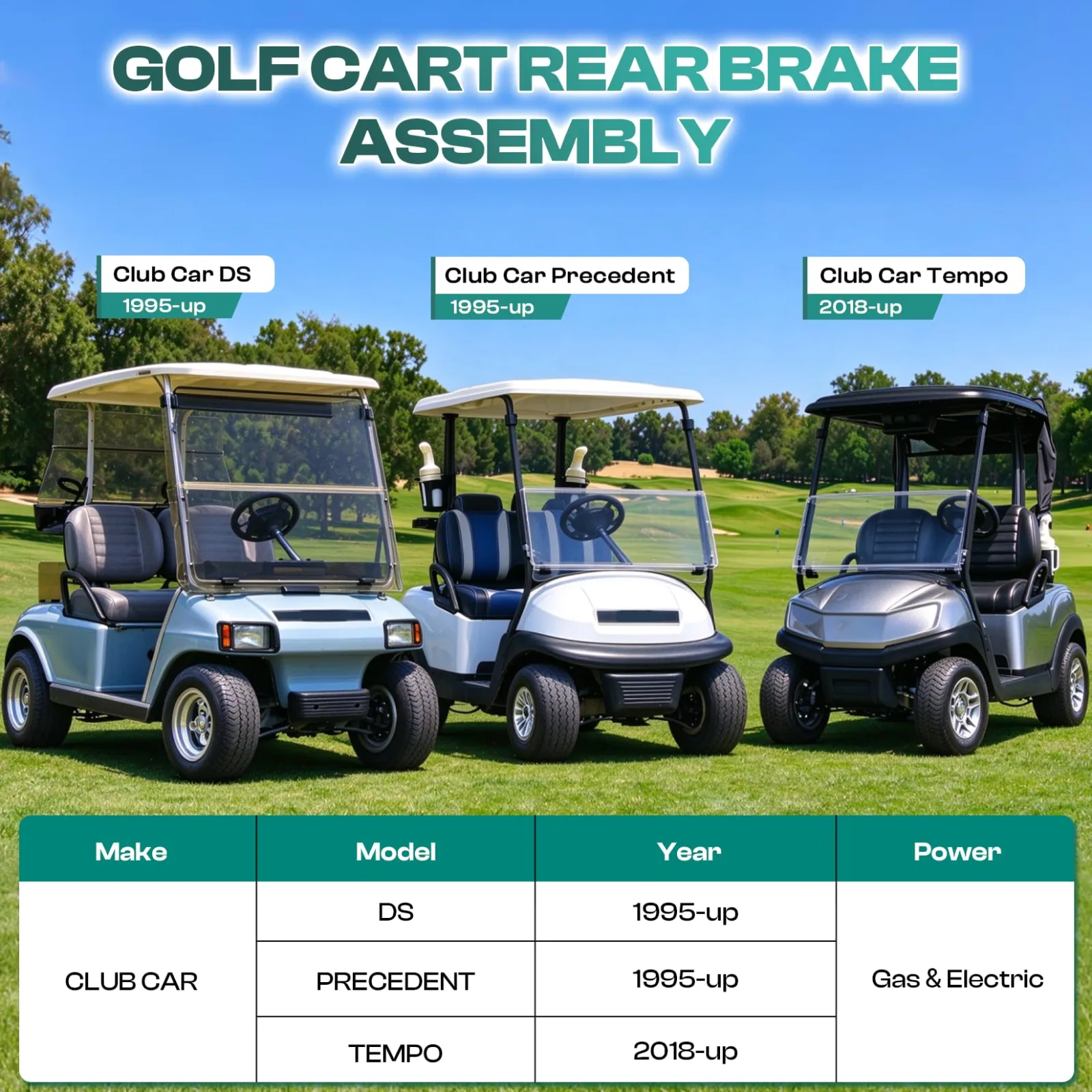 DRIVE UP Rear Brake Assembly for Club Car Precedent DS & Tempo image 3