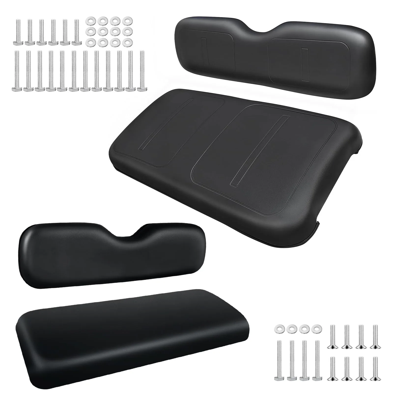Shu-Ran Front + Flip Rear Seat Cushion Kit for E-Z-GO TXT/Medalist (1994-2013) - Black