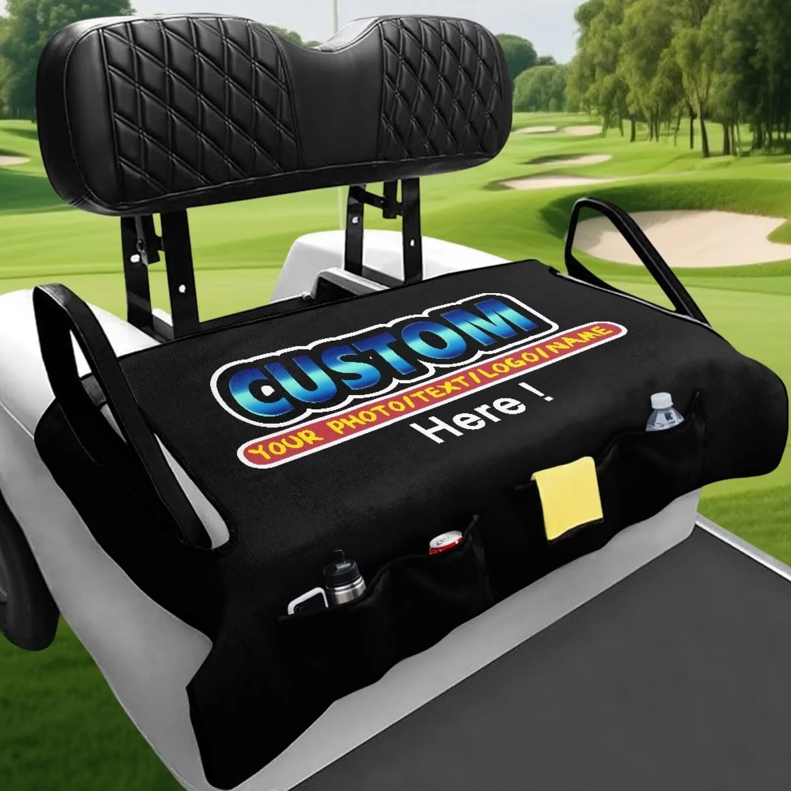 ELEQIN Golf Cart Seat Cover with 4 Storage Pockets image 2