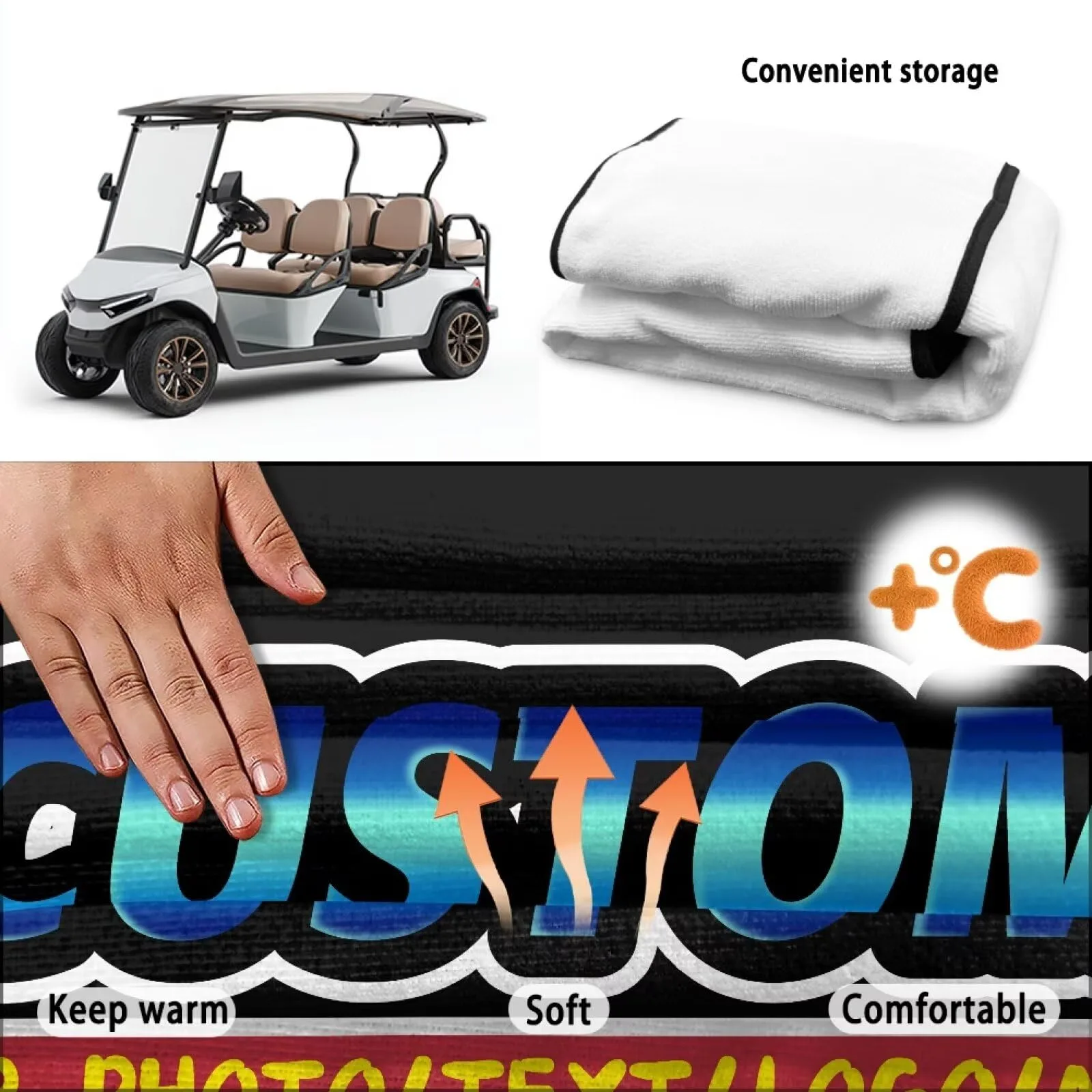 ELEQIN Golf Cart Seat Cover with 4 Storage Pockets image 4