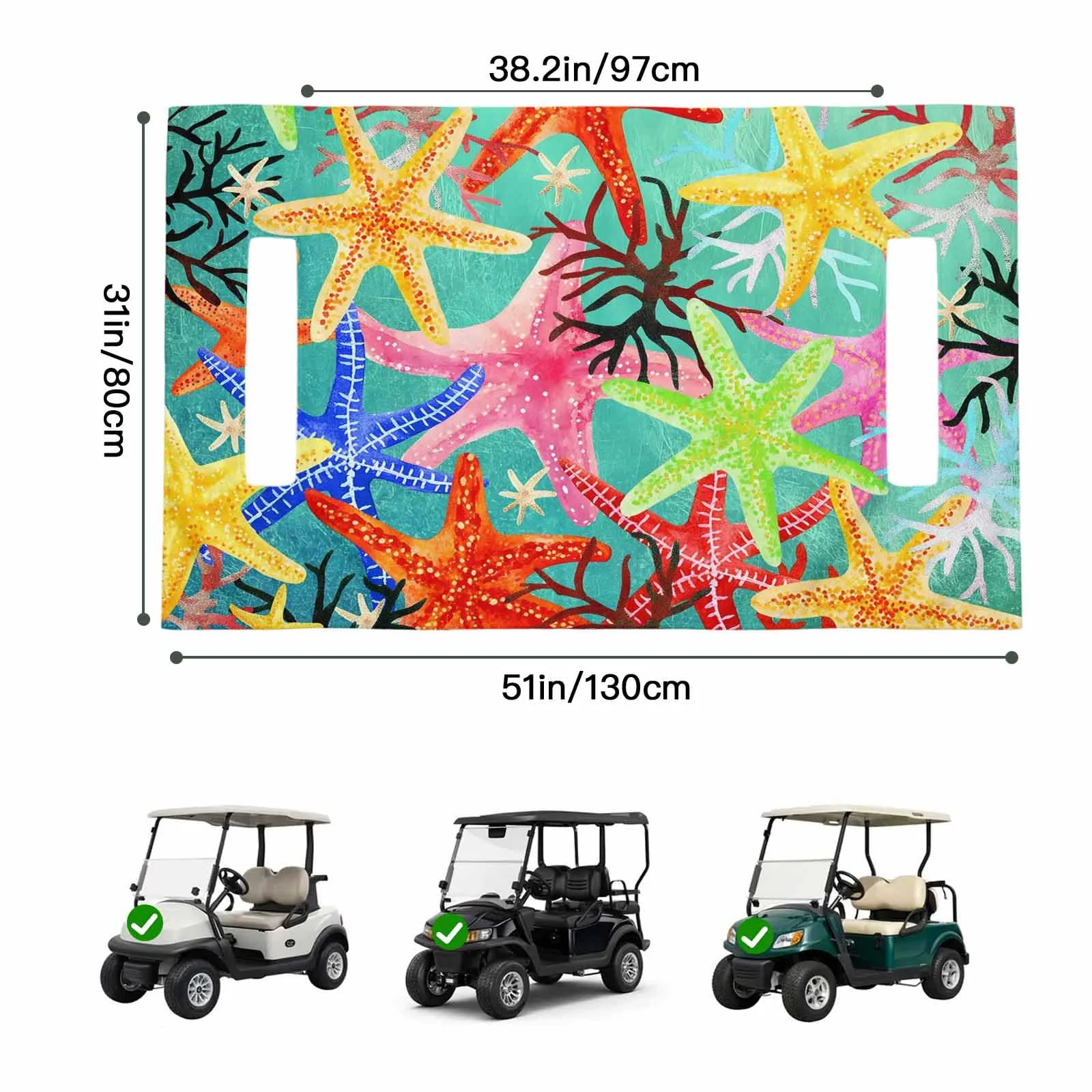 Trosturdspn Starfish Golf Cart Seat Cover Blanket image 2