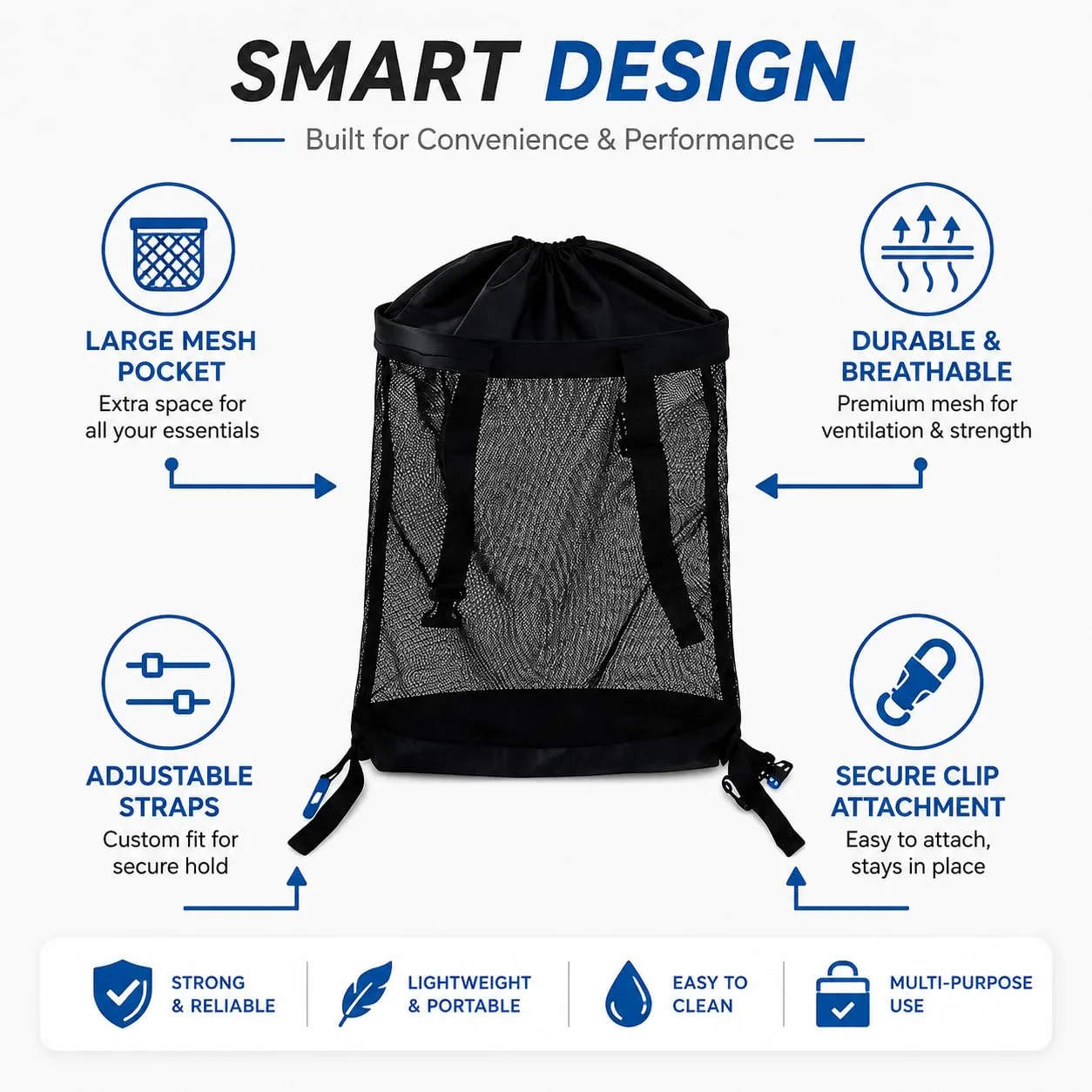RJAHDNC Mesh Storage Bag for Happybuy 3-Wheel Push Cart image 3