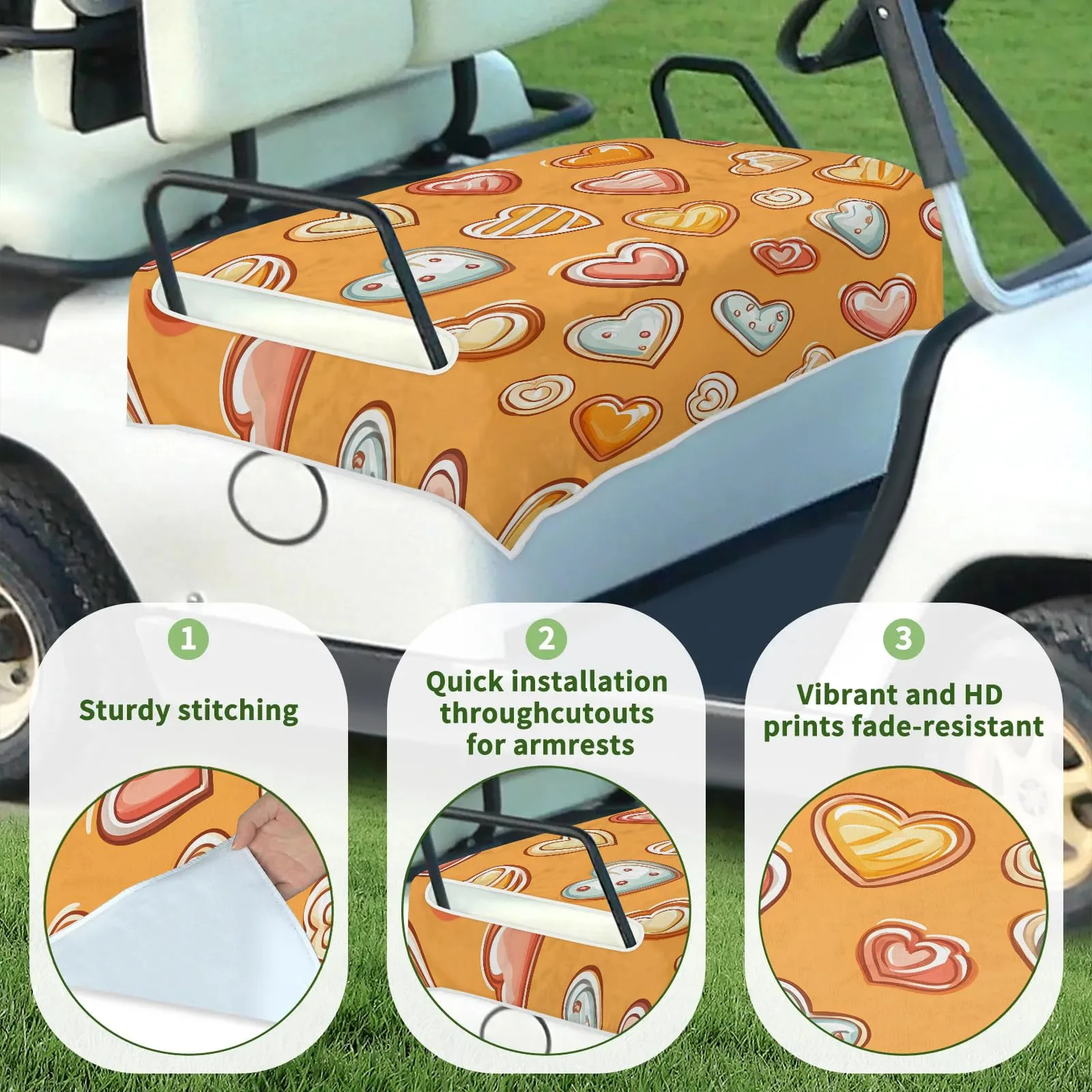 Tiveruda Golf Cart Seat Cover for Double Seats 51 x 31 in image 3
