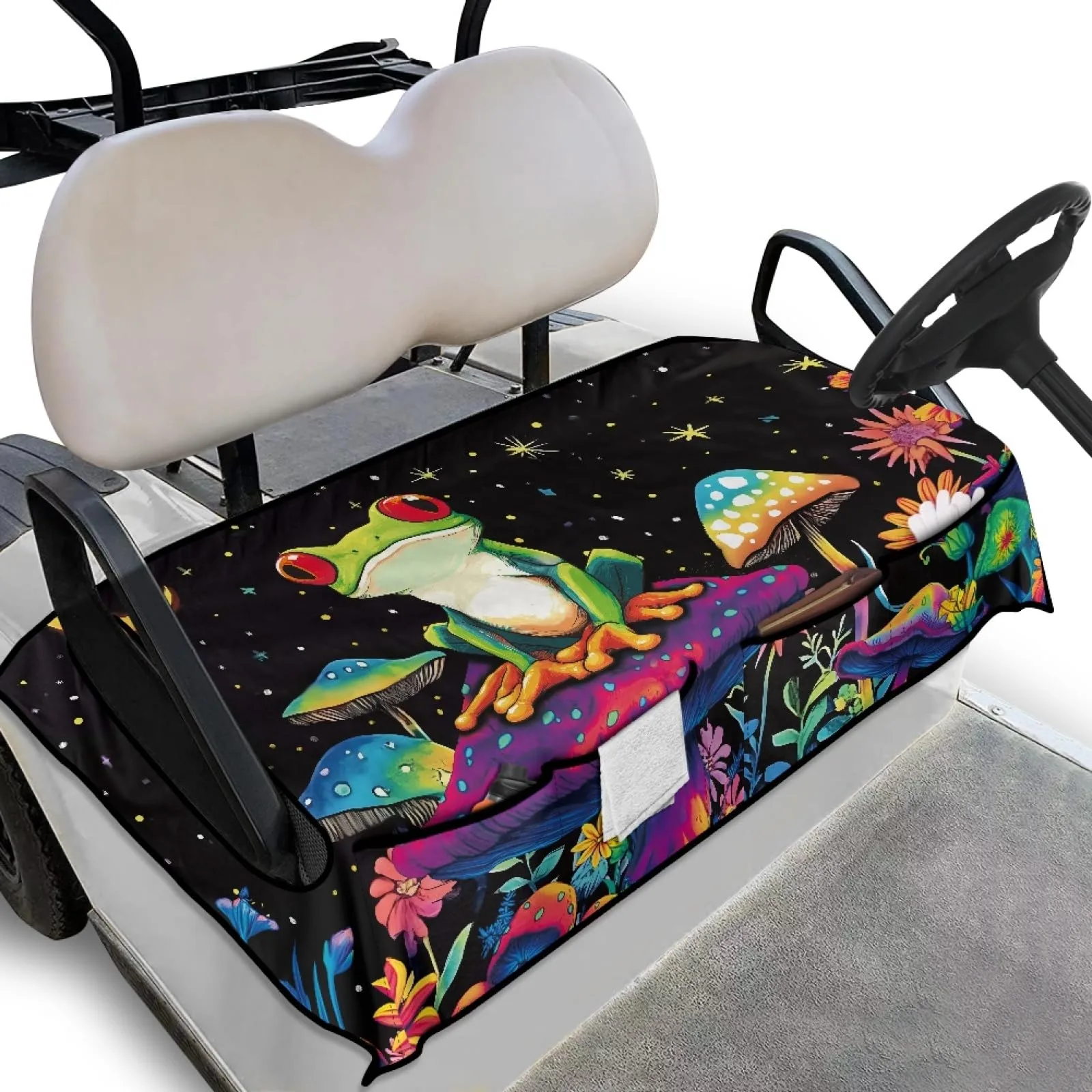 Knextrepoy Golf Cart Rear Seat Cover with Pockets