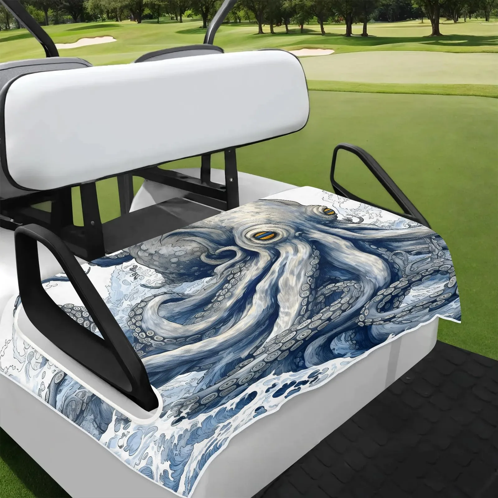 Tiveruda Octopus Golf Cart Seat Cover, 51 x 31 in