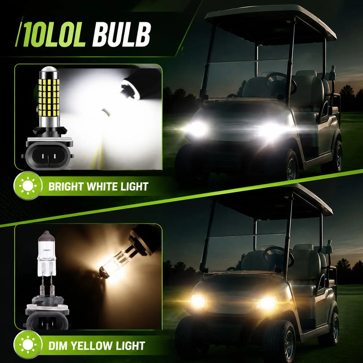 10L0L 881 Golf Cart Headlight Bulbs for EZGO and Club Car image 3
