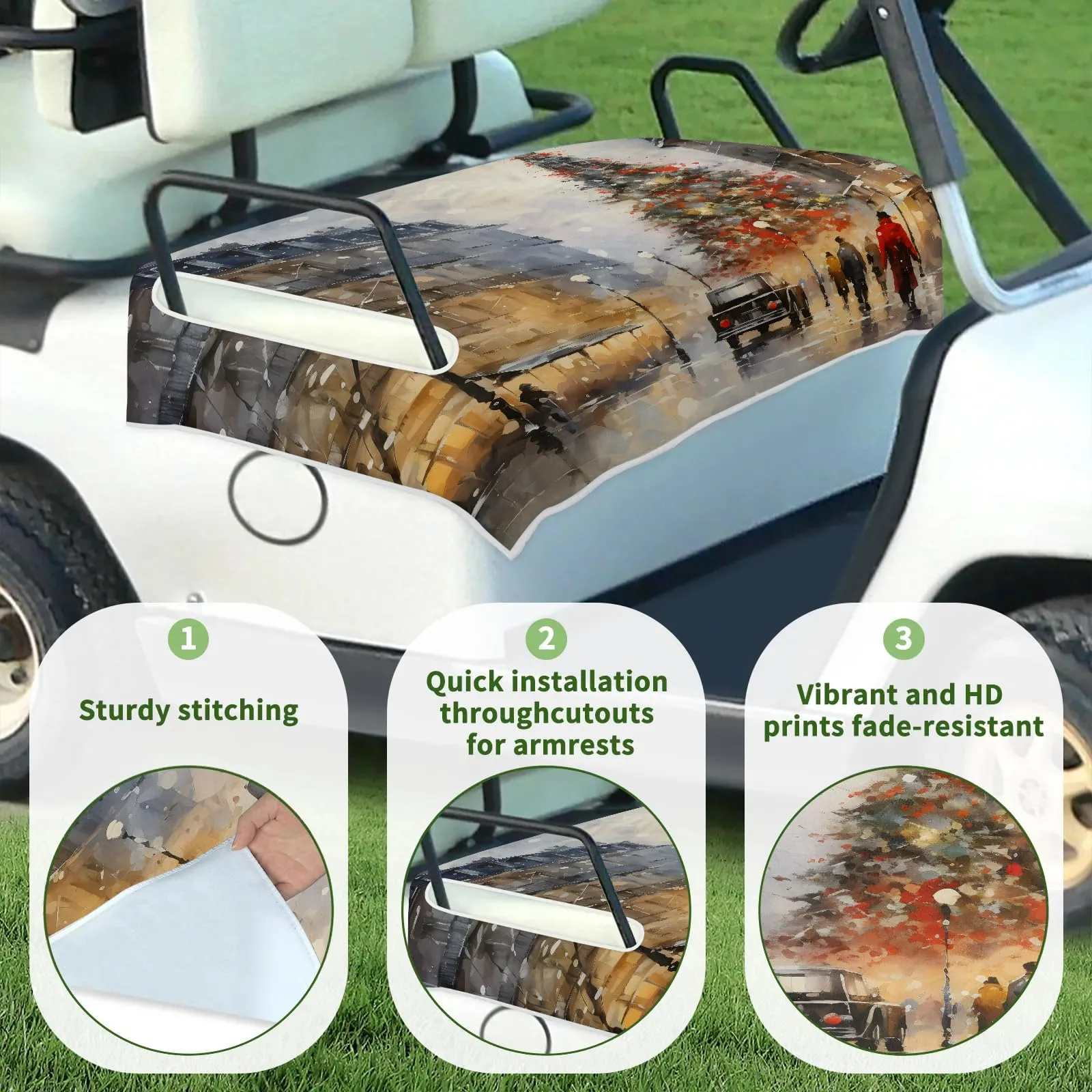 Tiveruda Golf Cart Seat Cover for Double Seats image 3