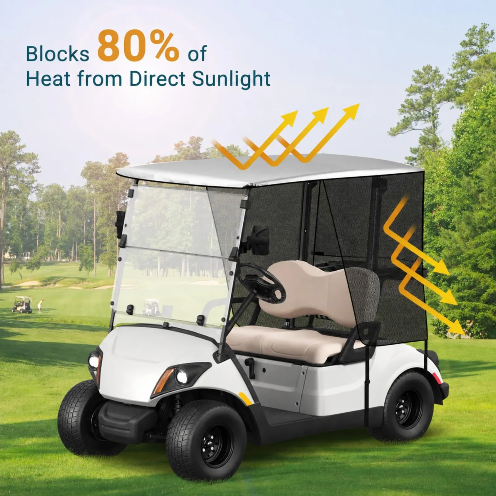 Toriexon Golf Cart Shade Cover for Club Car Precedent & E-Z-GO TXT image 4