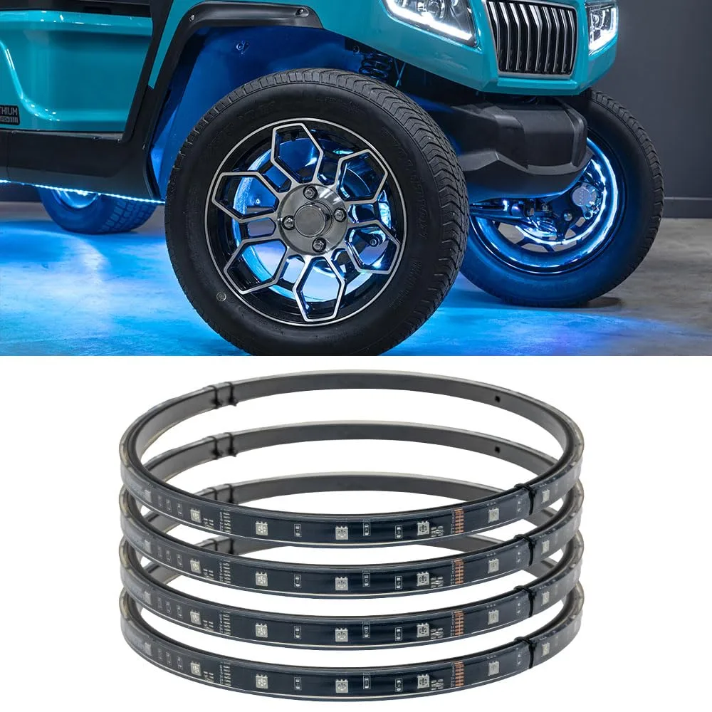 LEDGlow 4-Piece Golf Cart Wheel Ring LED Kit