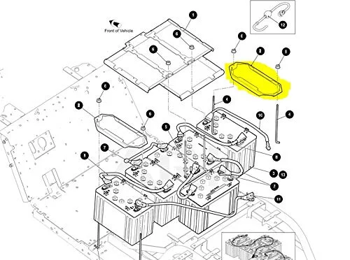 3G Parts:631988 Battery Hold-Down Bracket for E-Z-GO 72V image 2