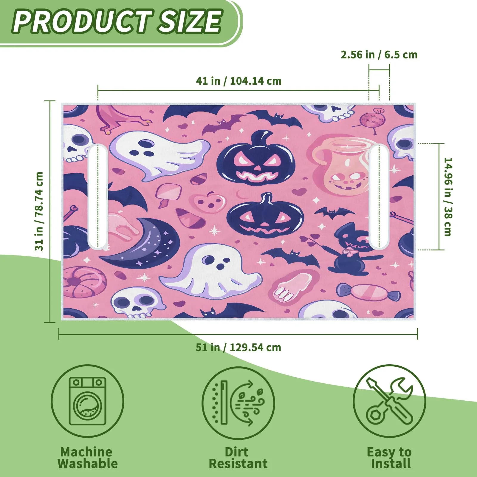 Tiveruda Halloween Ghost Golf Cart Seat Cover 51 x 31 in image 2
