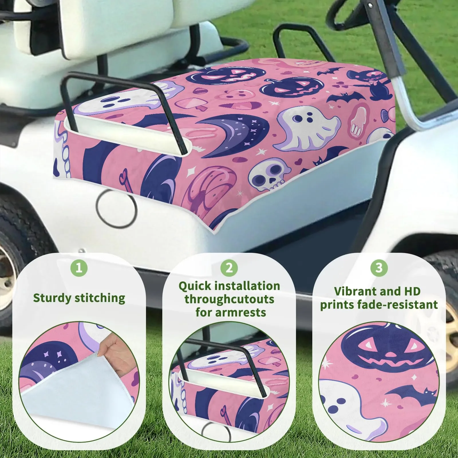 Tiveruda Halloween Ghost Golf Cart Seat Cover 51 x 31 in image 3