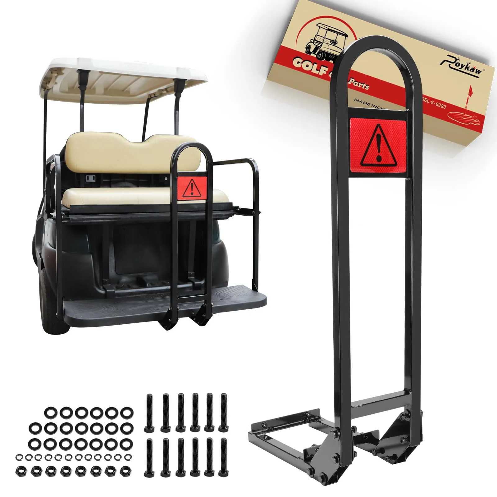 Roykaw Golf Cart Rear Seat Safety Grab Bar