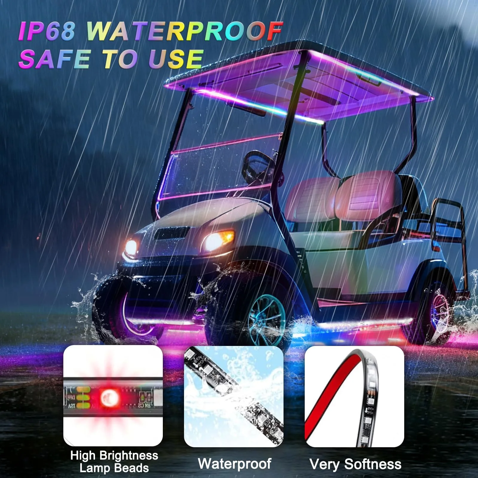 iLSKW Golf Cart Underglow LED Light Kit, 6-Piece image 2