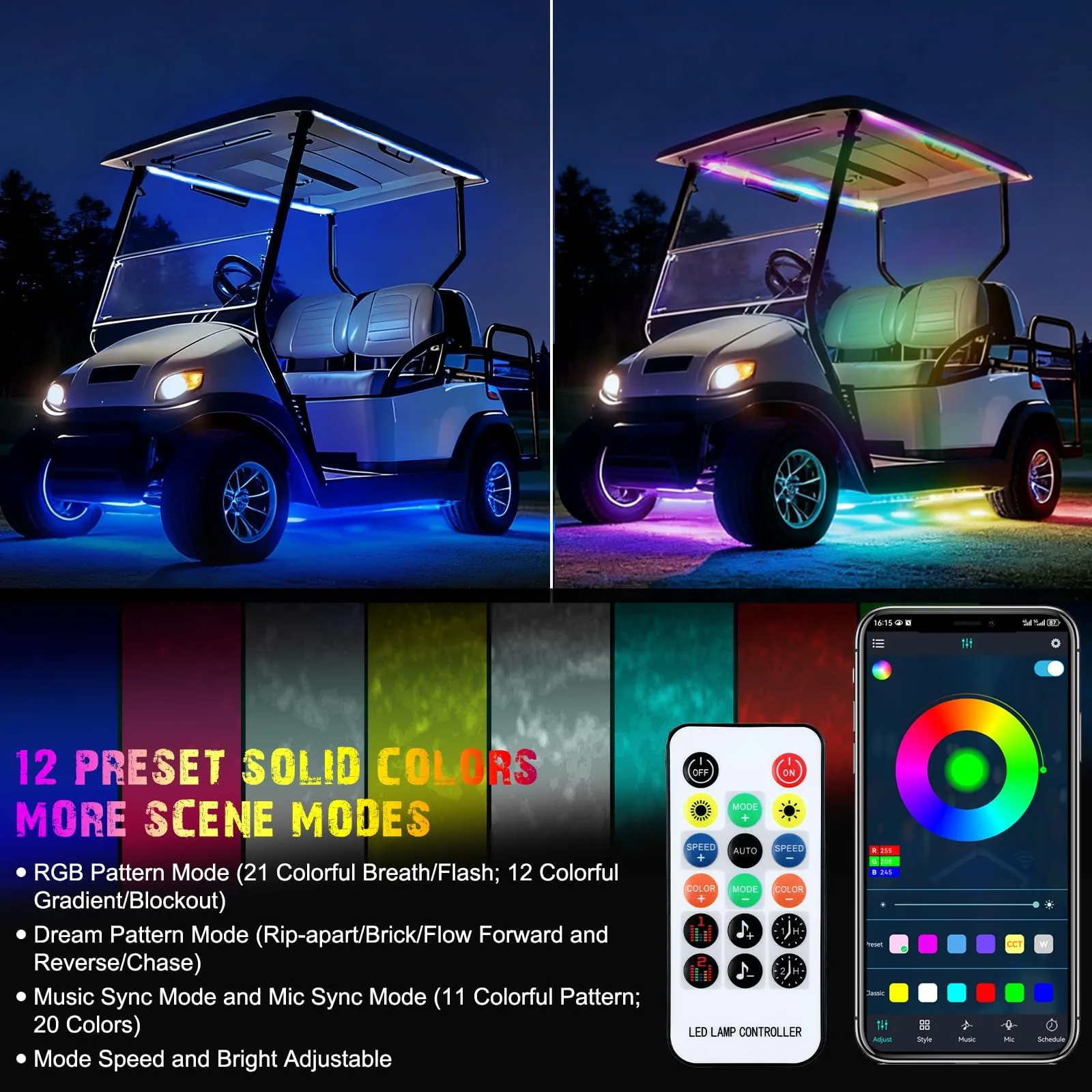 iLSKW Golf Cart Underglow LED Light Kit, 6-Piece image 4