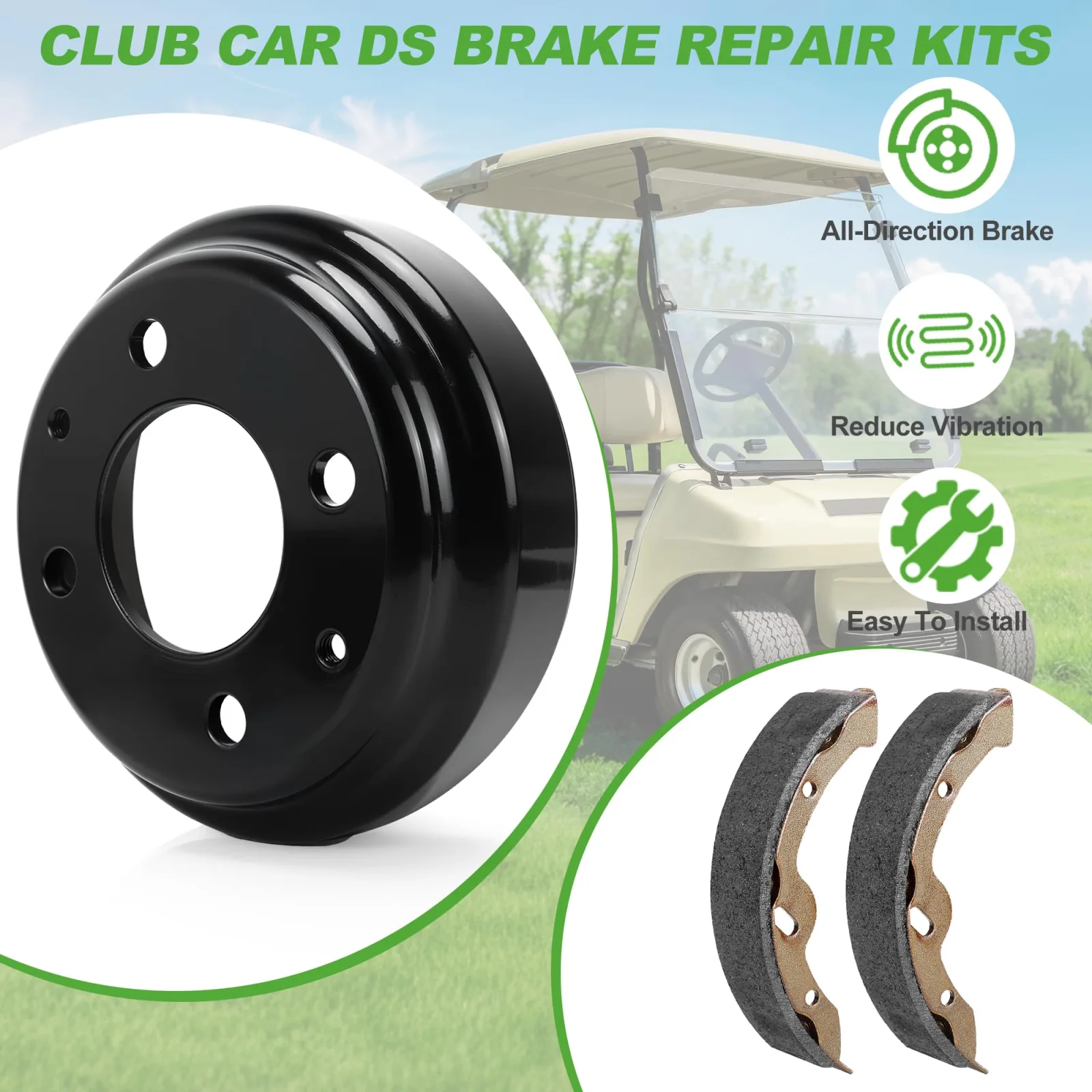 10L0L Rear Brake Kit for Club Car DS 1981-1994 image 4