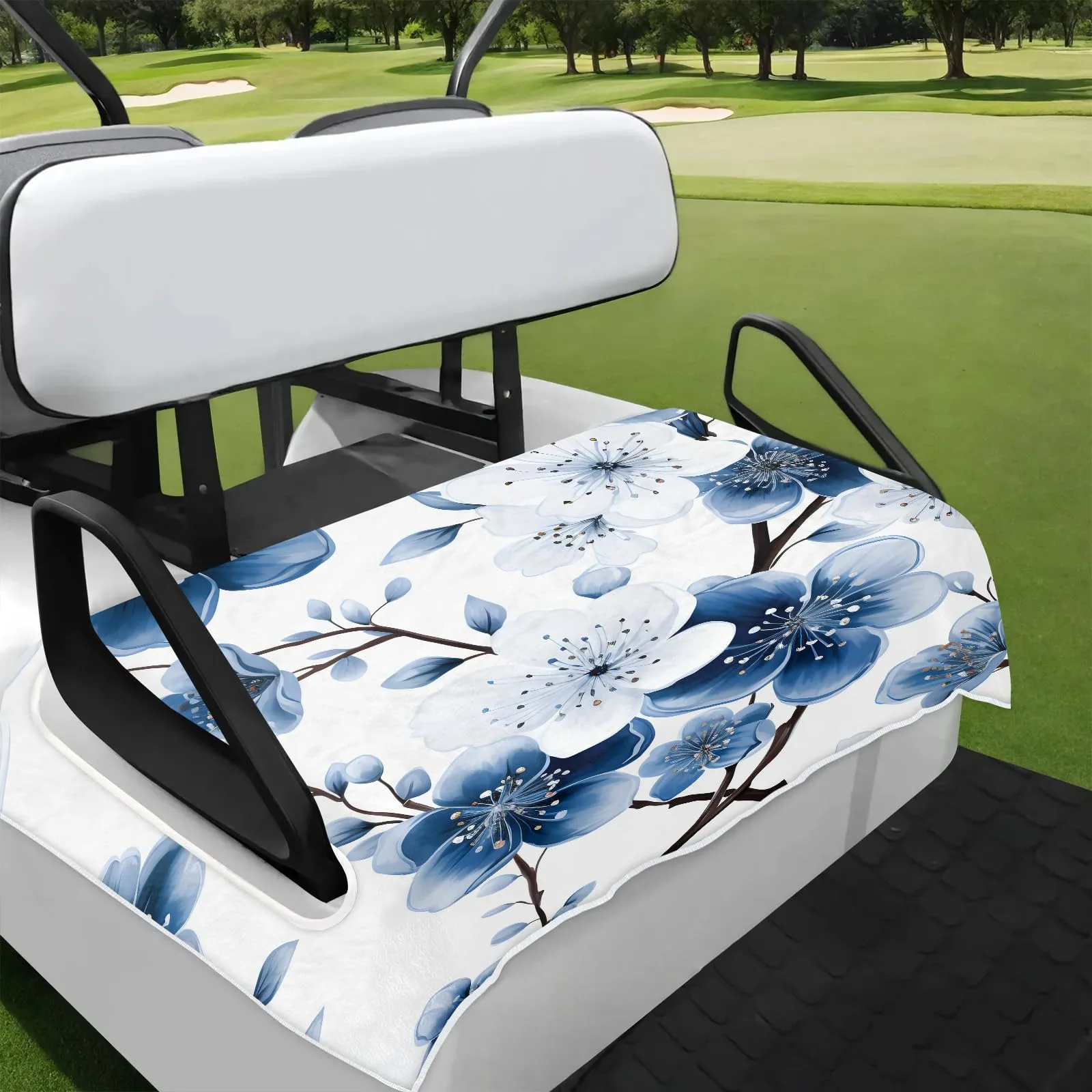 Tiveruda Vintage Flower Golf Cart Seat Cover 51 x 31 in