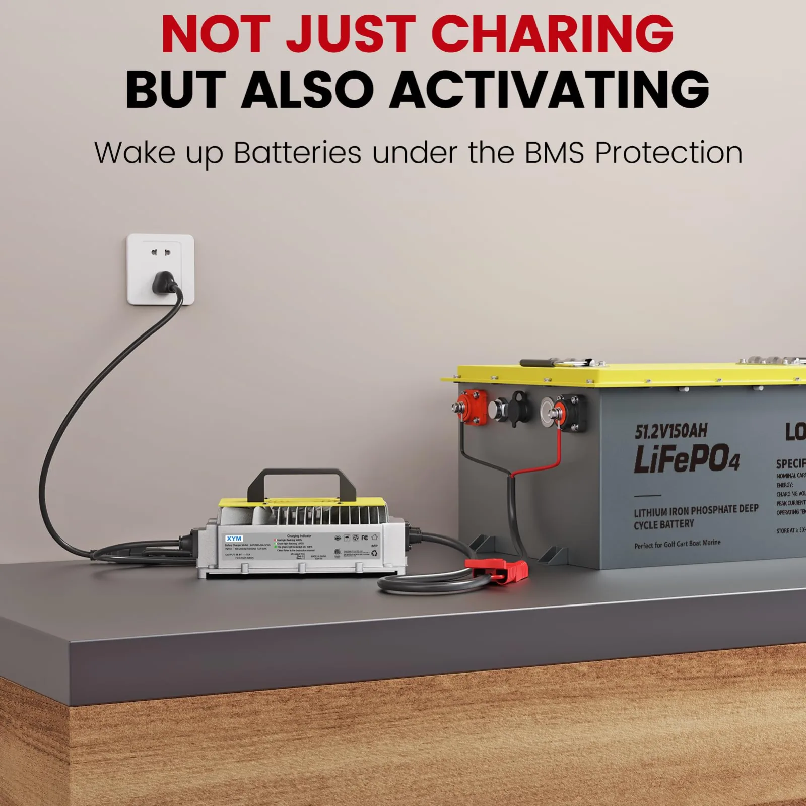 LOSSIGY 48V 18A Lithium Golf Cart Battery Charger image 2