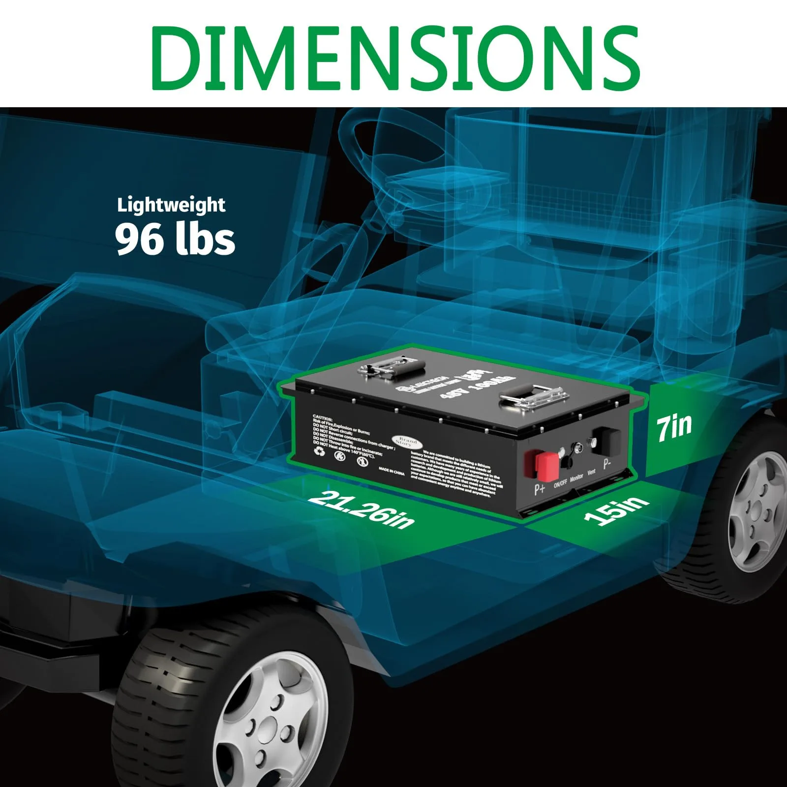 E-LekTech 48V 100Ah Lithium Golf Cart Battery Kit image 2