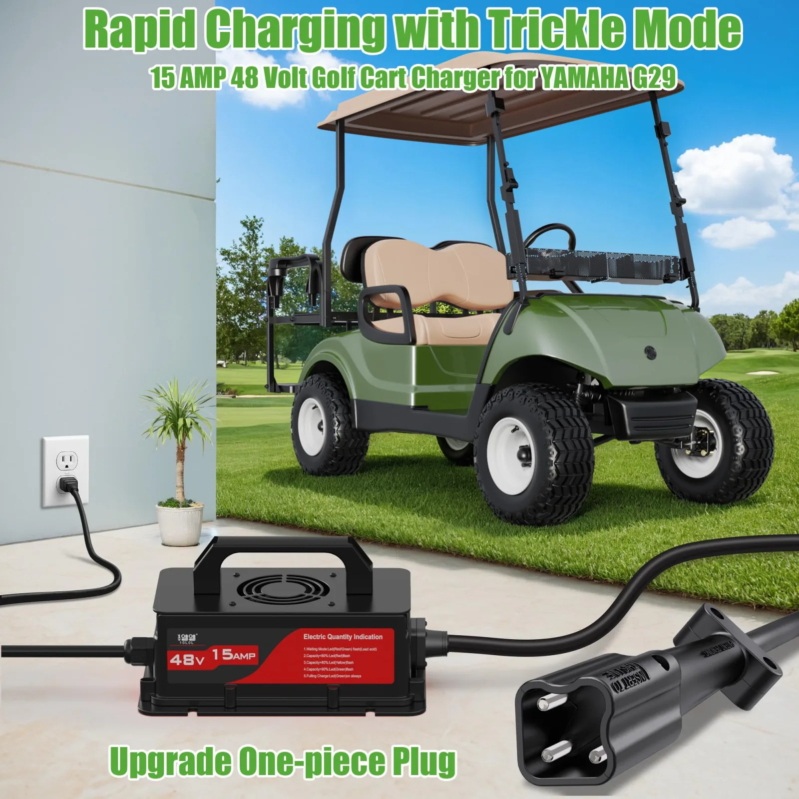 10L0L 48V Charger for Yamaha G29 Drive & Drive 2 image 3