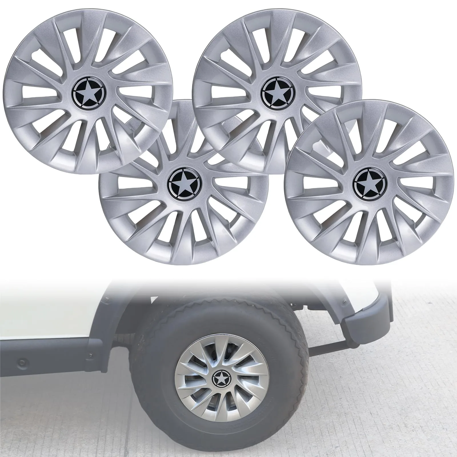 CYOOYC ALL-WHC Golf Cart Hub Caps for 8-Inch Wheels