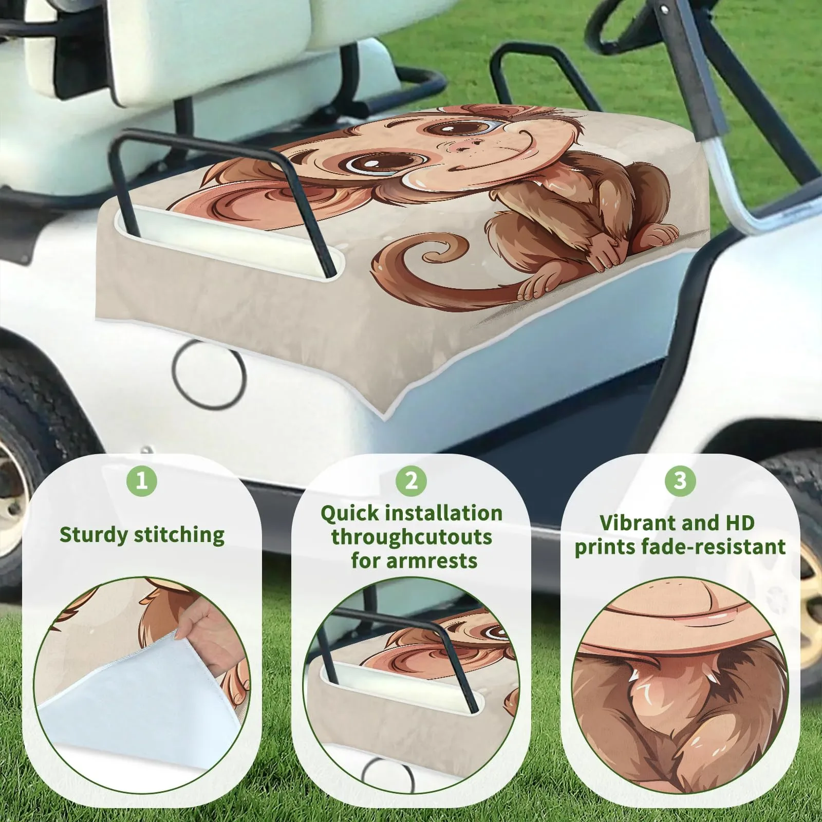 Tiveruda Golf Cart Seat Cover for Double Seats 51 x 31 in image 3
