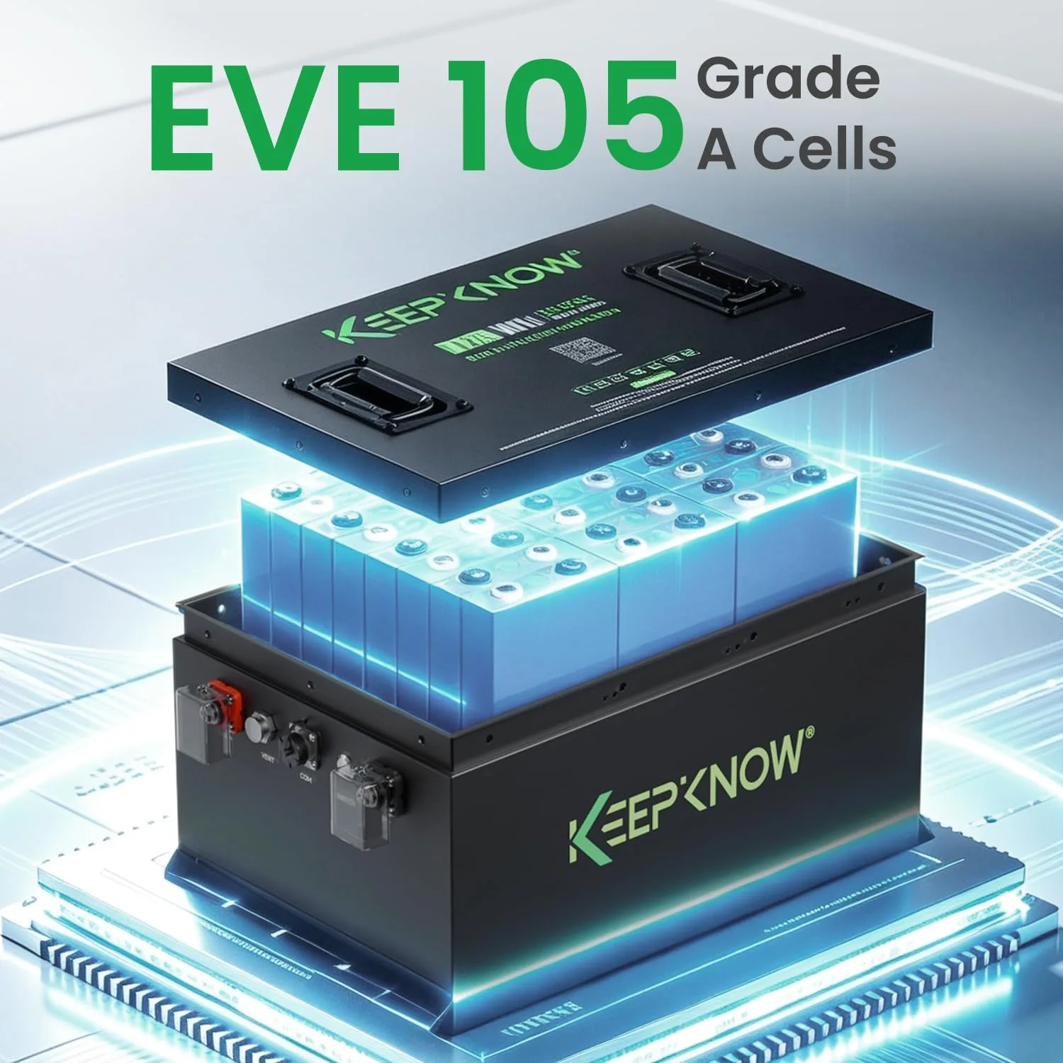 KEEPKNOW 72V (73.6V) 105Ah LiFePO4 Golf Cart Battery with 250A BMS image 2