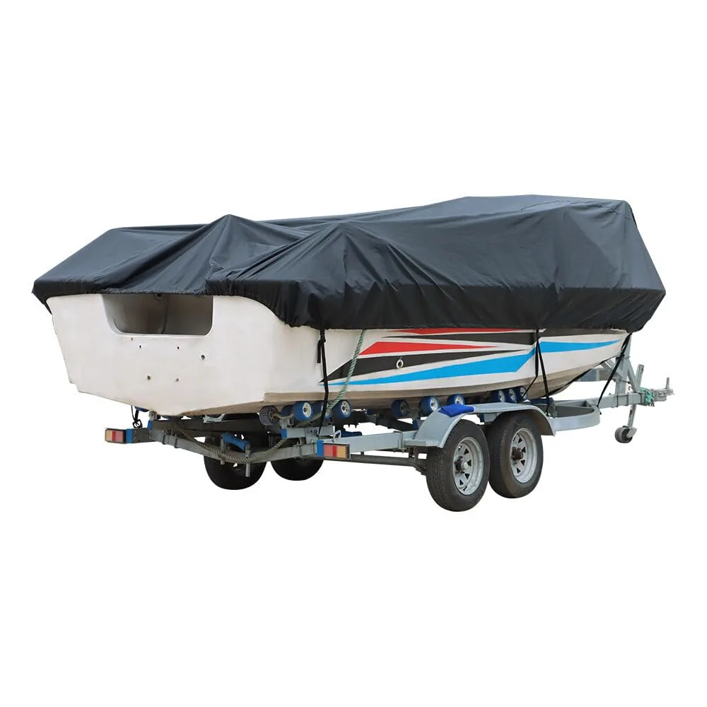 Generic Black V-Hull Boat Cover 420D for 11-13 ft Boats — Mod-G33S-1006