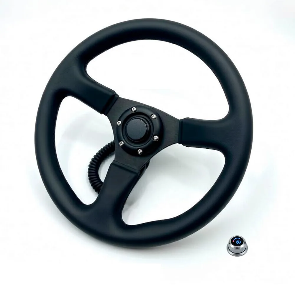 RENO POWERED Heated Leather Steering Wheel RENO-HSW-EPIC for EPIC Golf Carts