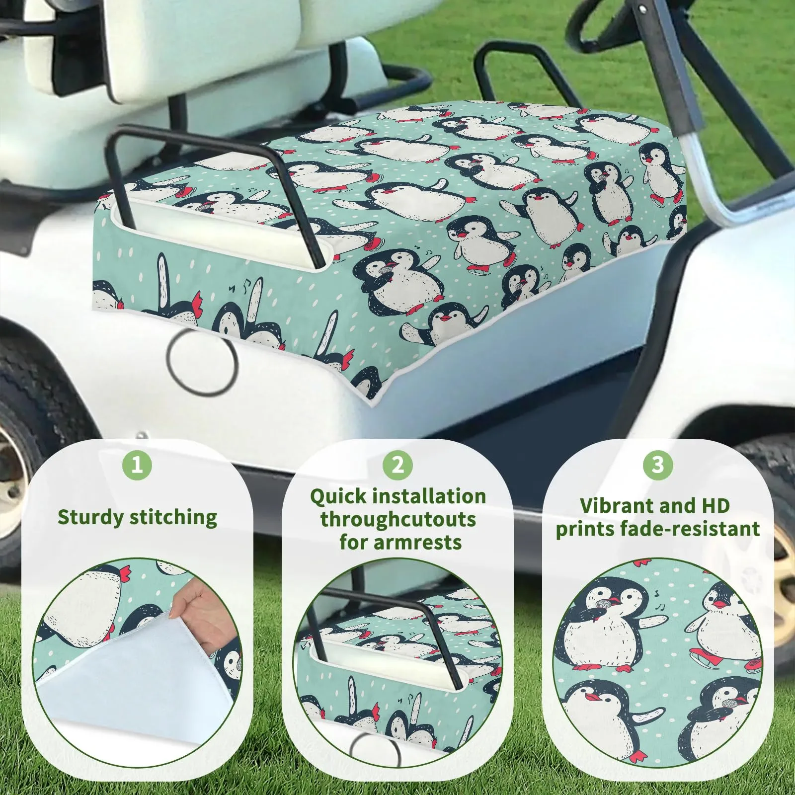 Tiveruda Golf Cart Seat Cover for Double Seats 51 x 31 in image 3