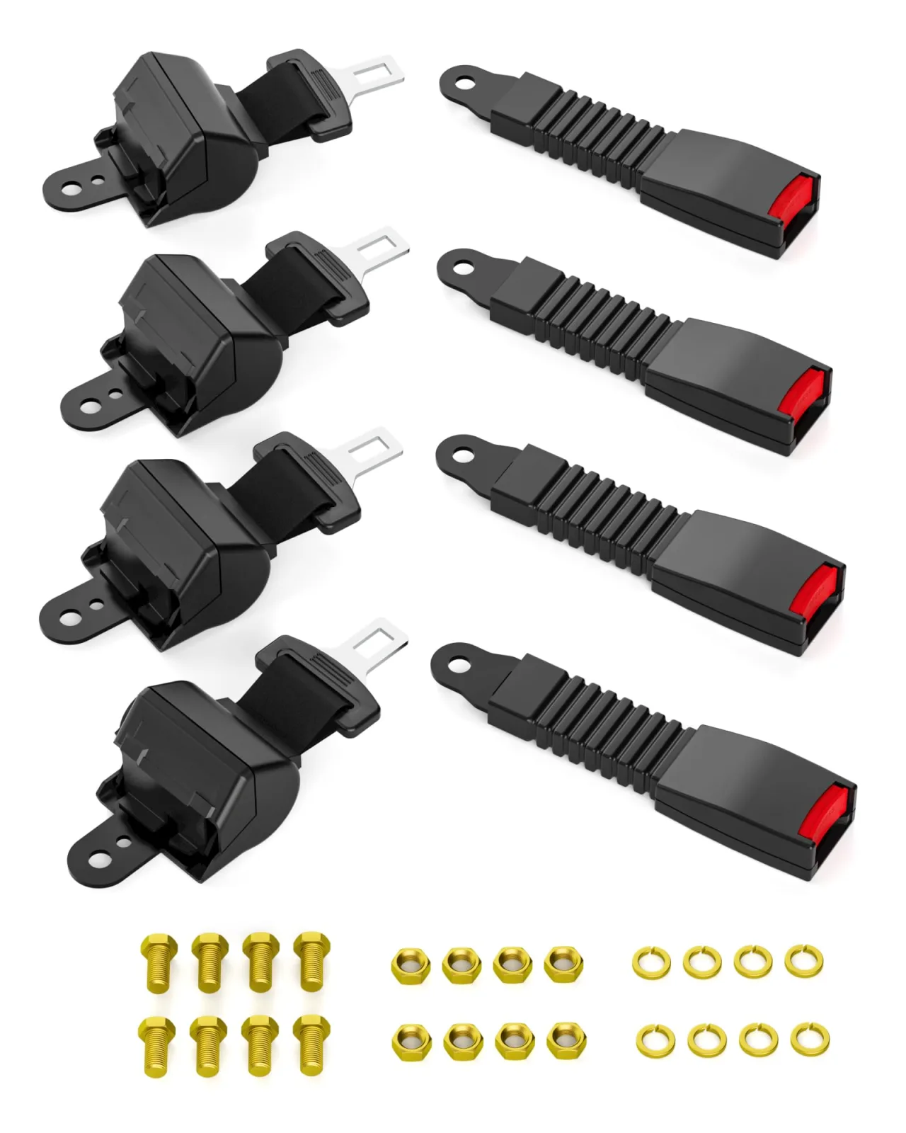 HOWBOW Golf Cart Seat Belts, 42-Inch Retractable Set