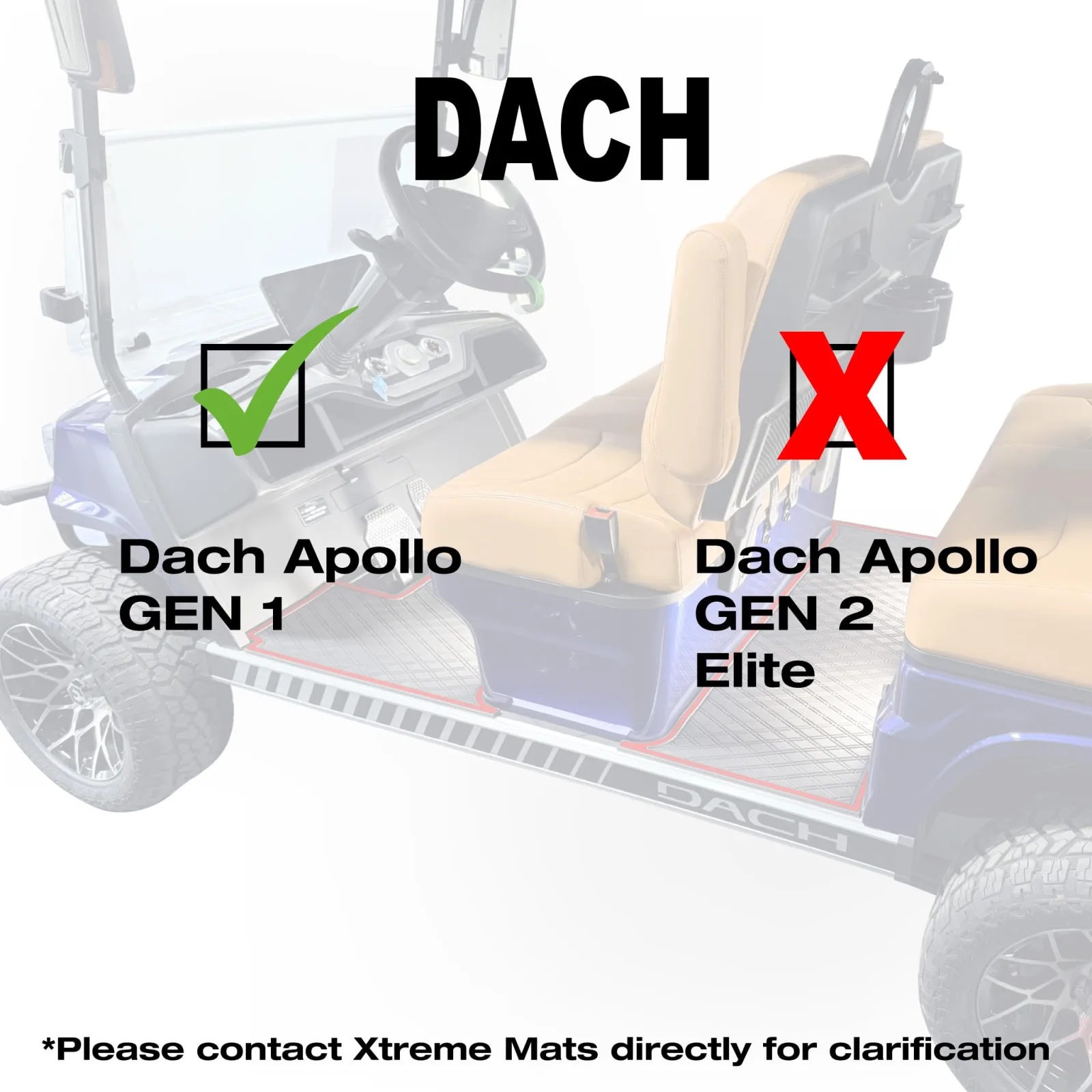 DACH Apollo Gen 1 Golf Cart Floor Mats - DACH-APOLLO-BLK image 2